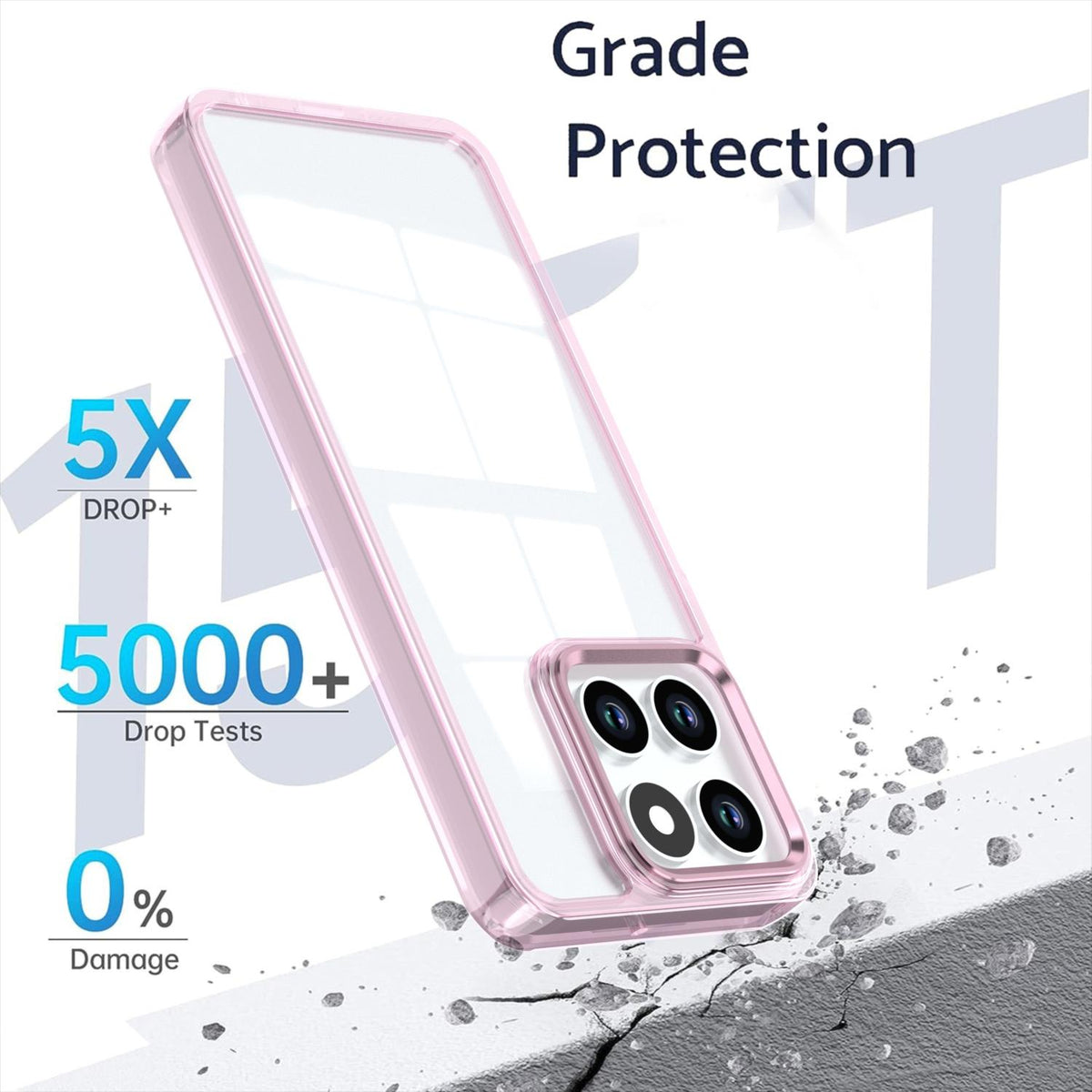 For Honor X6a 4G Shine High Transparency Acrylic Phone Case - Pink - EDA007376008D