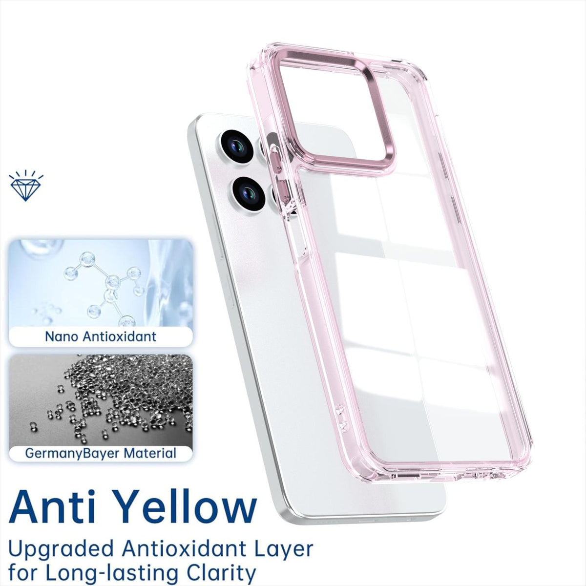 For Honor X6a 4G Shine High Transparency Acrylic Phone Case - Pink - EDA007376008D