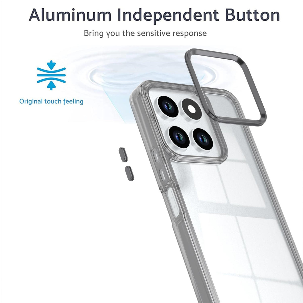 For Honor X6a 4G Shine High Transparency Acrylic Phone Case - Black - EDA007376008E