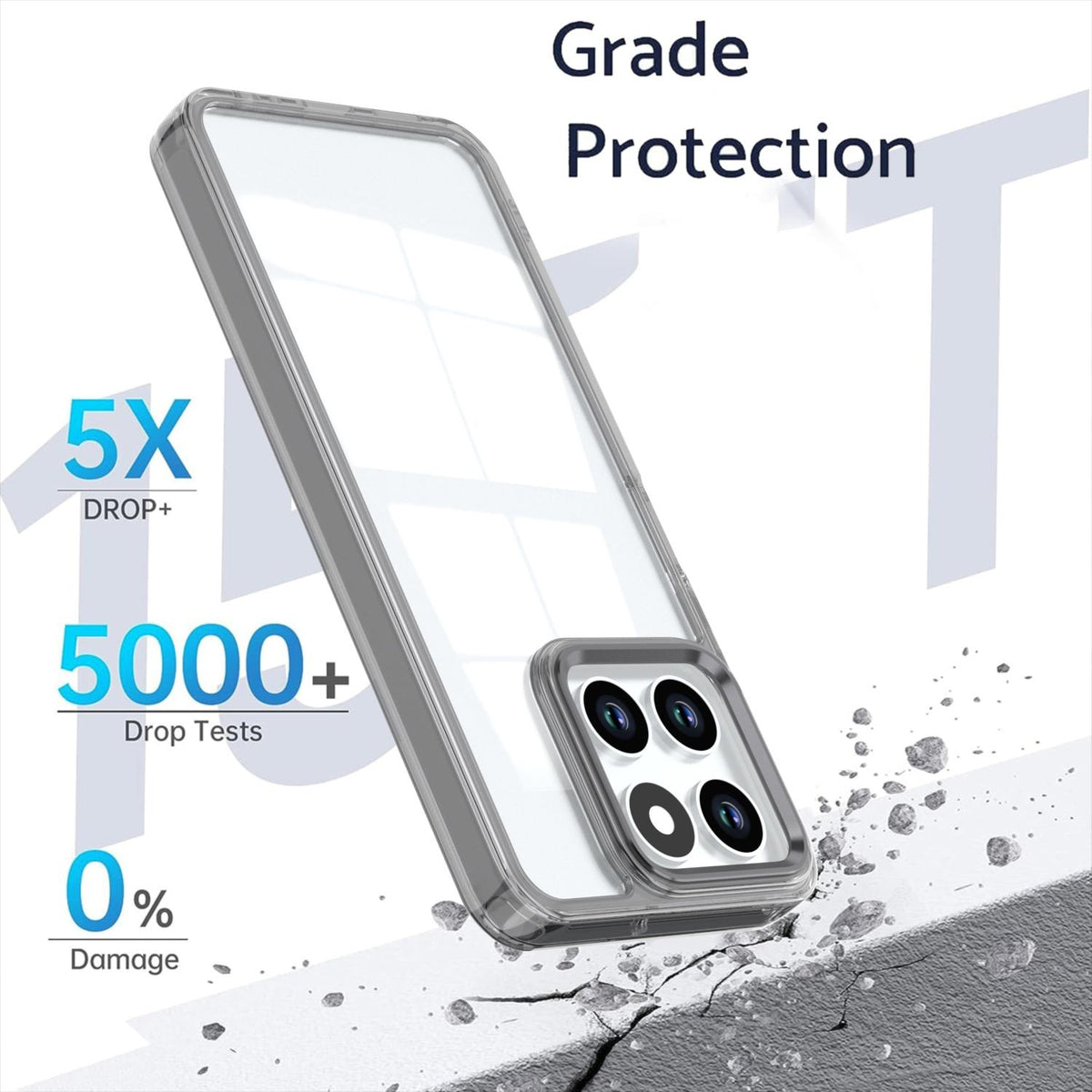 For Honor X6a 4G Shine High Transparency Acrylic Phone Case - Black - EDA007376008E