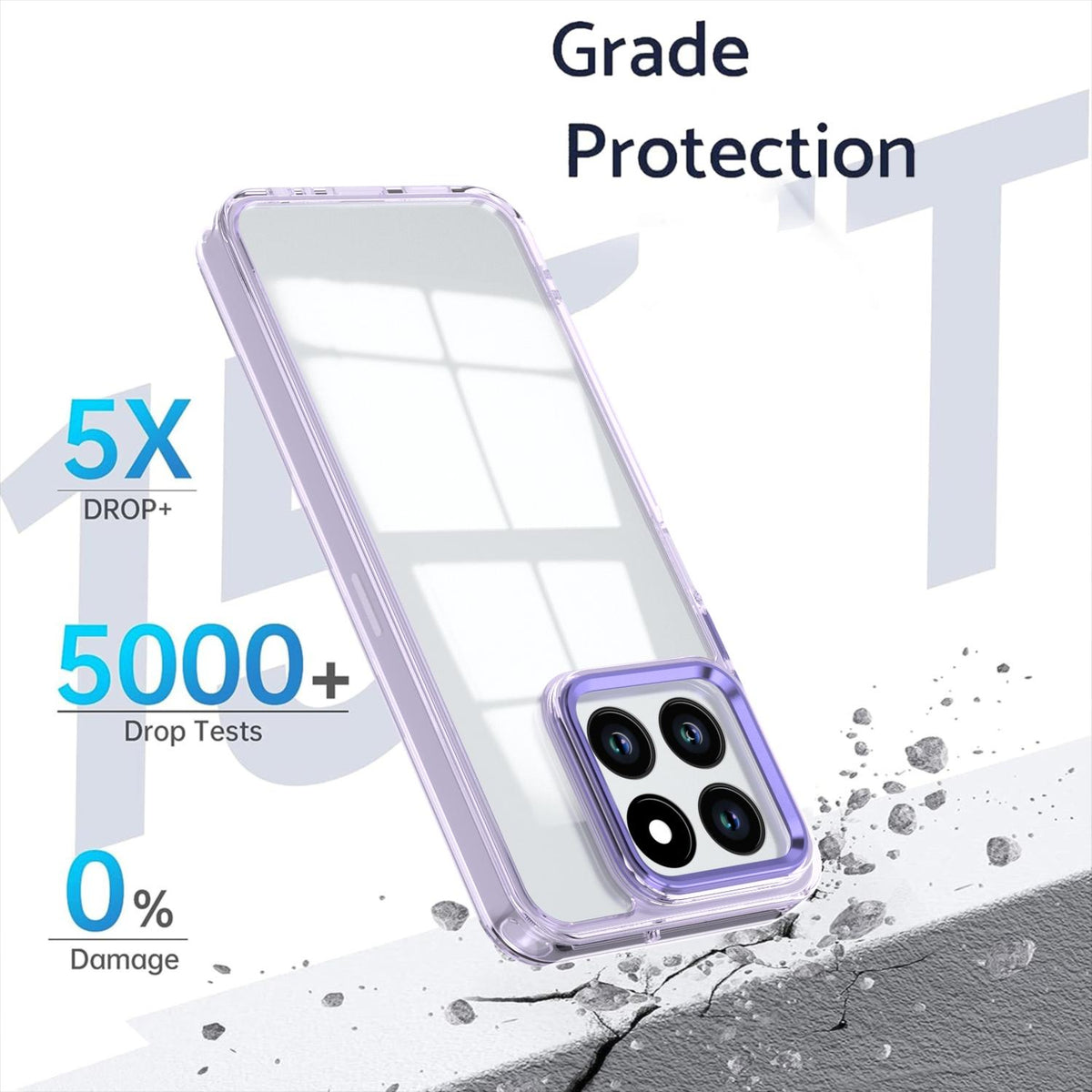 For Honor X6c 4G Shine High Transparency Acrylic Phone Case - Purple - EDA007376009A