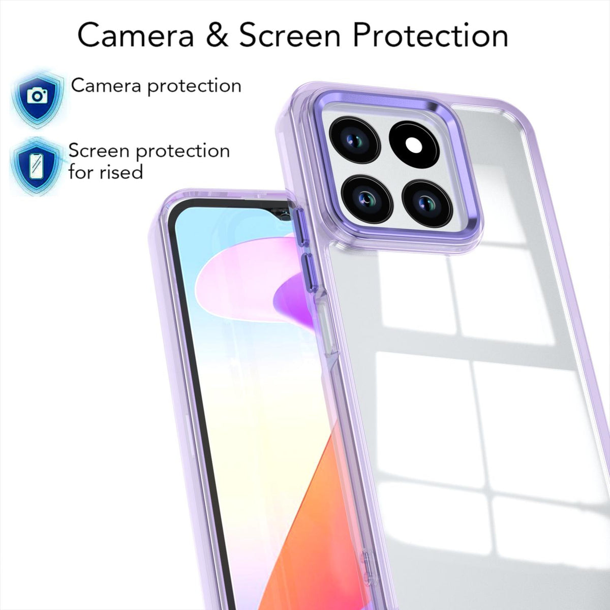For Honor X6c 4G Shine High Transparency Acrylic Phone Case - Purple - EDA007376009A