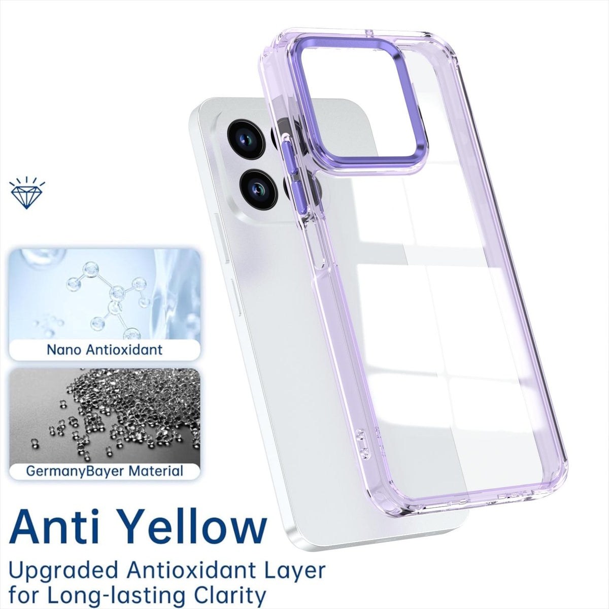 For Honor X6c 4G Shine High Transparency Acrylic Phone Case - Purple - EDA007376009A