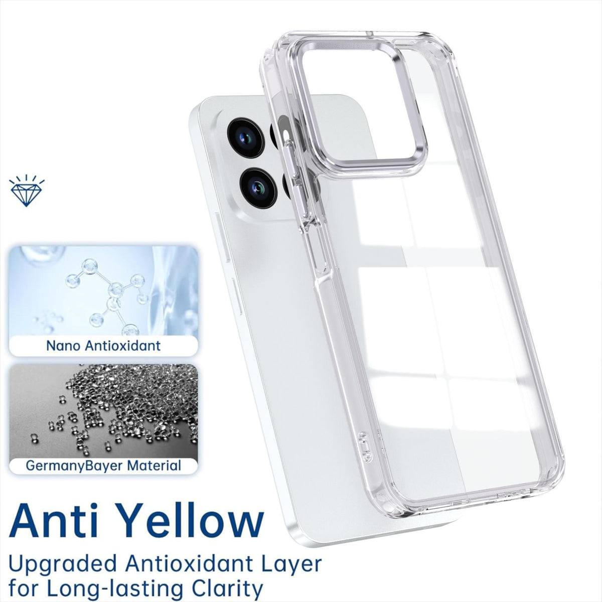 For Honor X6c 4G Shine High Transparency Acrylic Phone Case - White - EDA007376009B