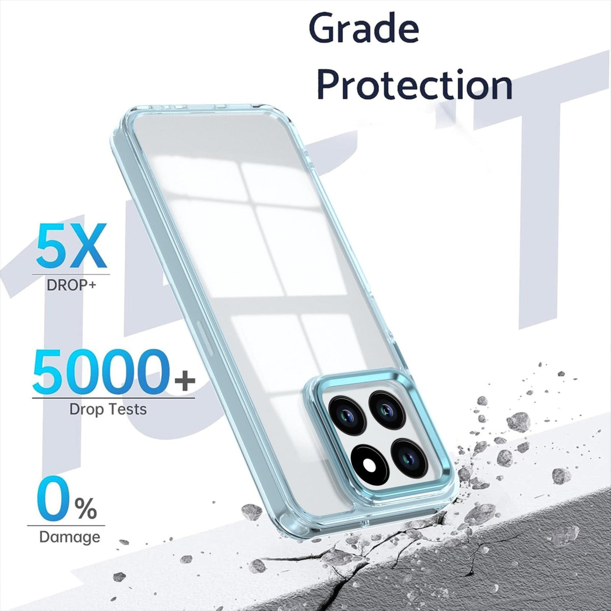 For Honor X6c 4G Shine High Transparency Acrylic Phone Case - Blue - EDA007376009C