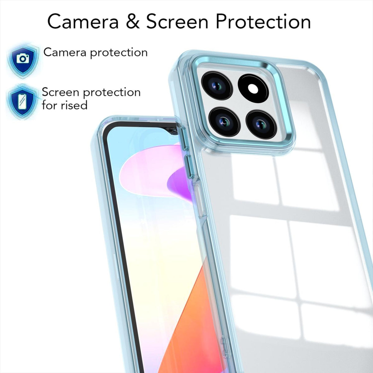 For Honor X6c 4G Shine High Transparency Acrylic Phone Case - Blue - EDA007376009C