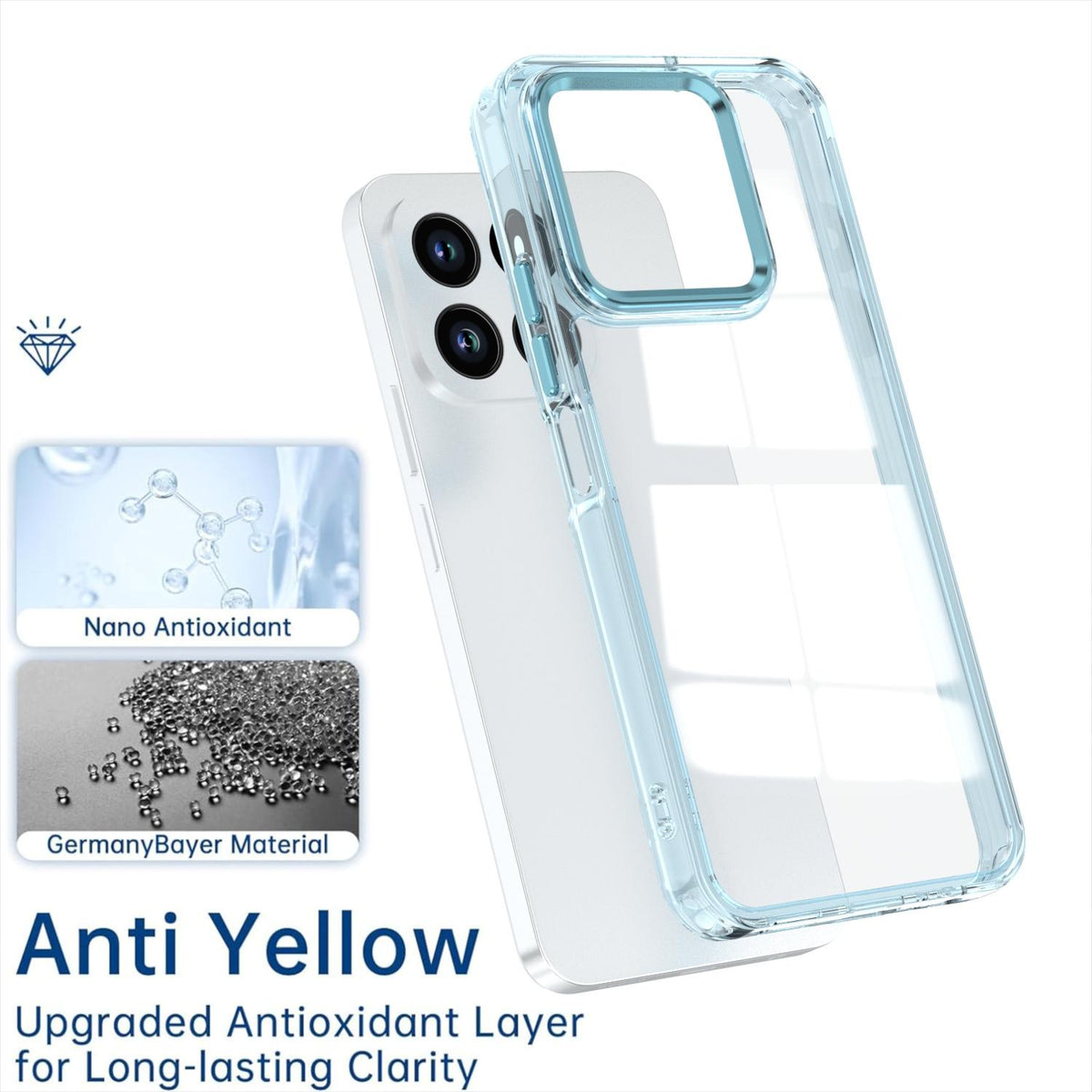 For Honor X6c 4G Shine High Transparency Acrylic Phone Case - Blue - EDA007376009C