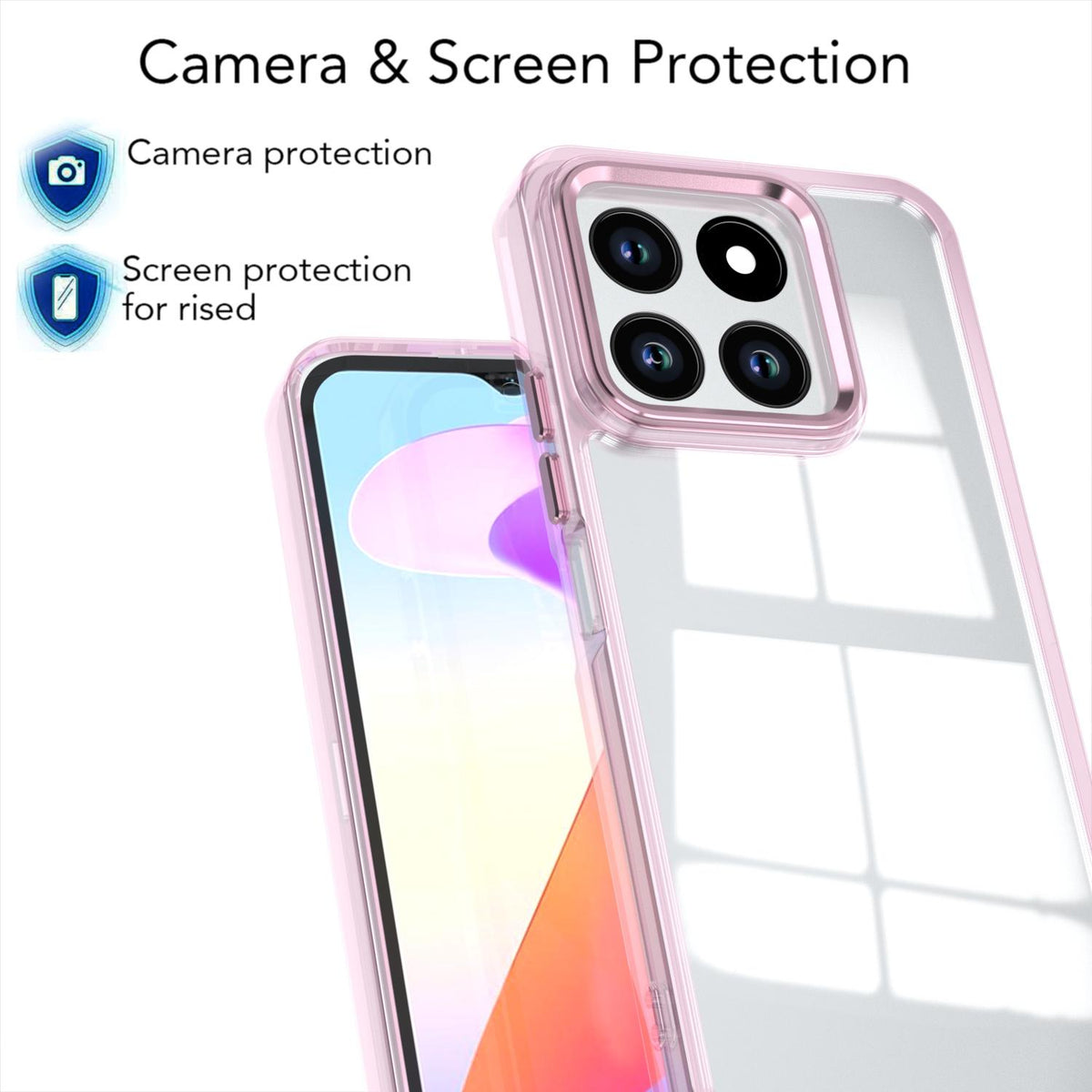 For Honor X6c 4G Shine High Transparency Acrylic Phone Case - Pink - EDA007376009D