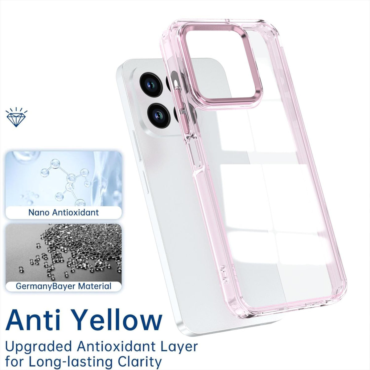 For Honor X6c 4G Shine High Transparency Acrylic Phone Case - Pink - EDA007376009D