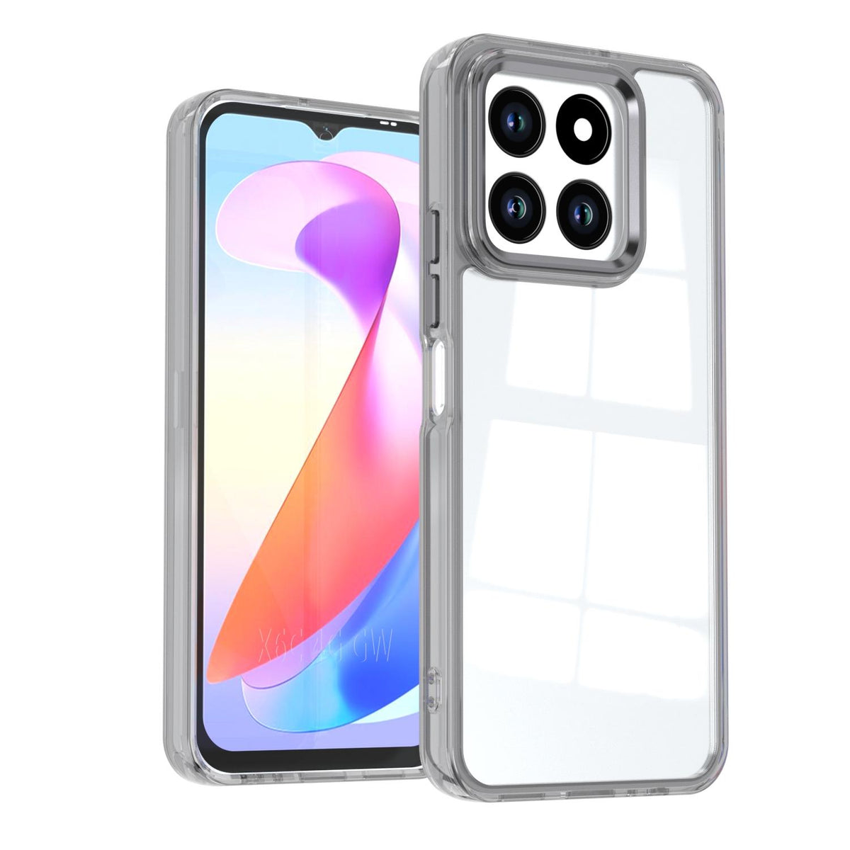For Honor X6c 4G Shine High Transparency Acrylic Phone Case - Black - EDA007376009E