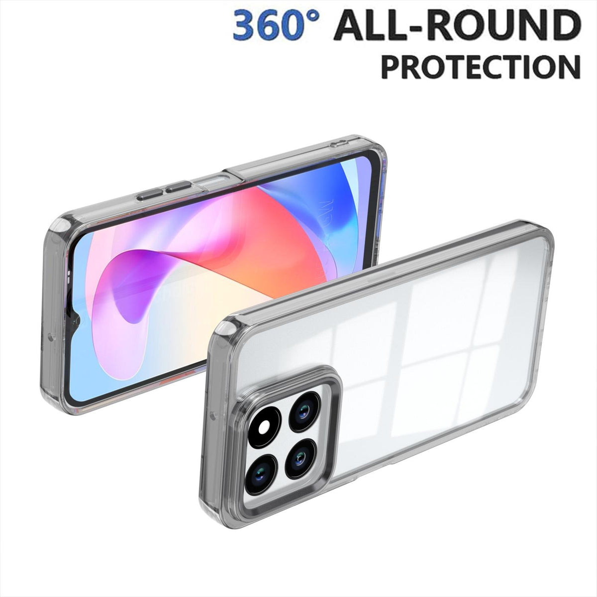 For Honor X6c 4G Shine High Transparency Acrylic Phone Case - Black - EDA007376009E