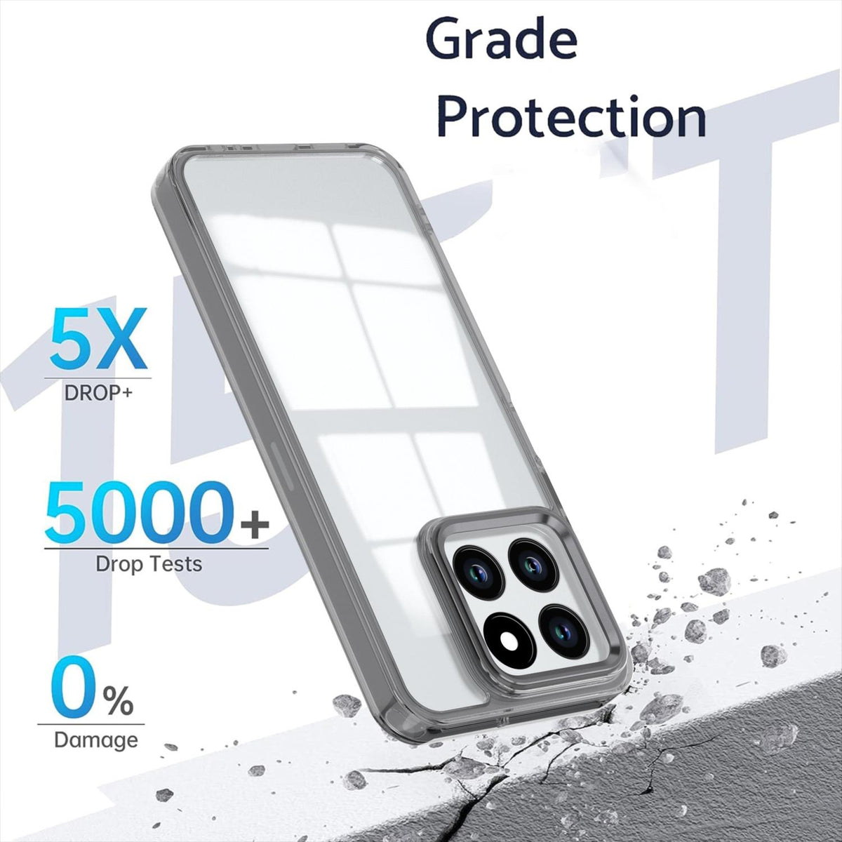 For Honor X6c 4G Shine High Transparency Acrylic Phone Case - Black - EDA007376009E