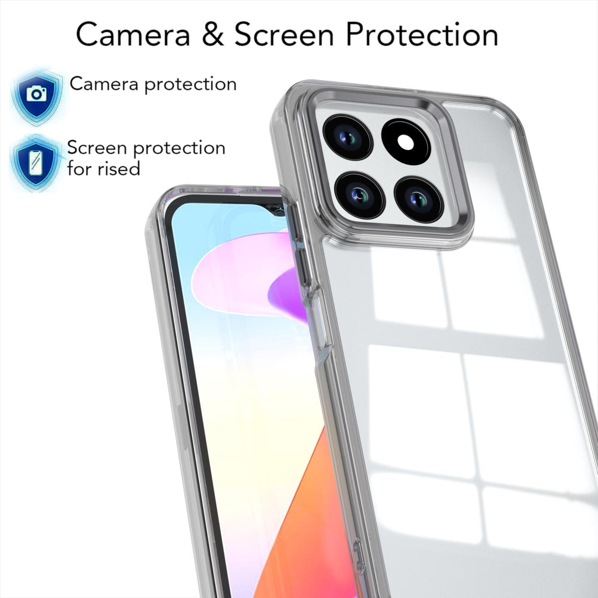 For Honor X6c 4G Shine High Transparency Acrylic Phone Case - Black - EDA007376009E