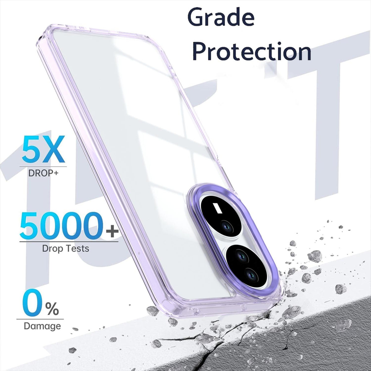 For Honor X7b / Play 50 Plus Shine High Transparency Acrylic Phone Case - Purple - EDA007376010A