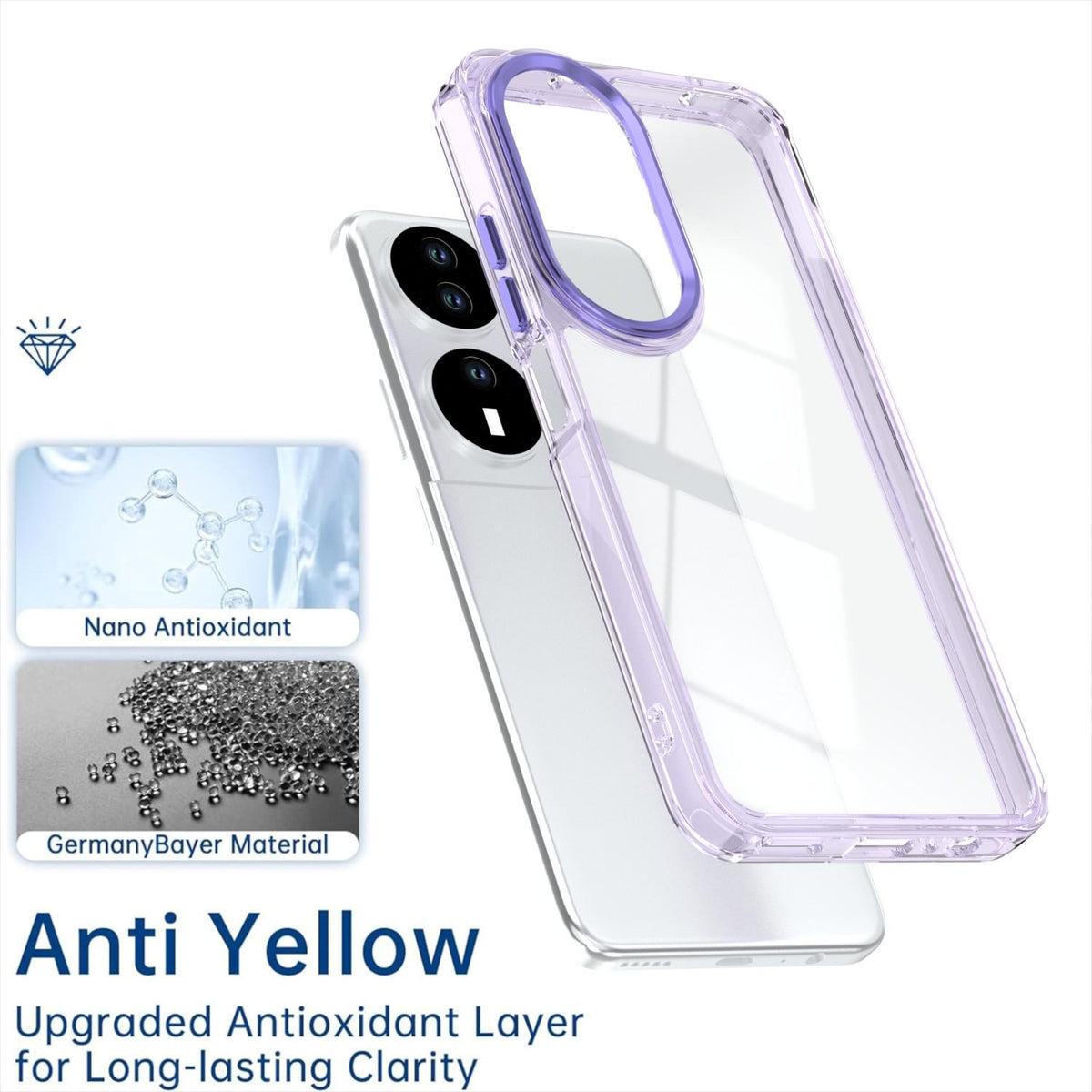 For Honor X7b / Play 50 Plus Shine High Transparency Acrylic Phone Case - Purple - EDA007376010A