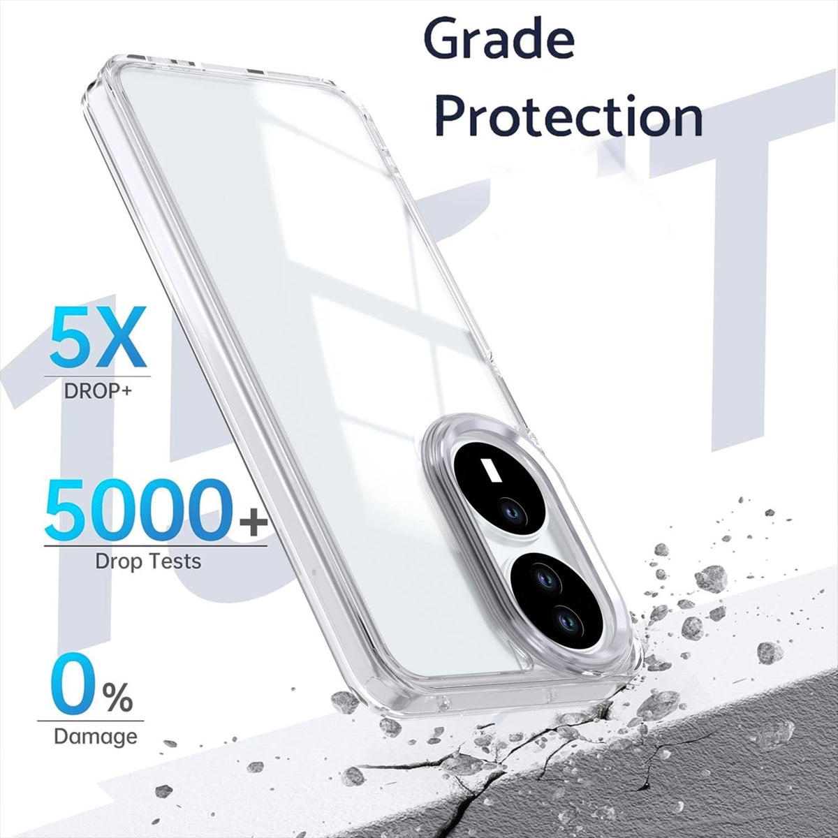 For Honor X7b / Play 50 Plus Shine High Transparency Acrylic Phone Case - White - EDA007376010B
