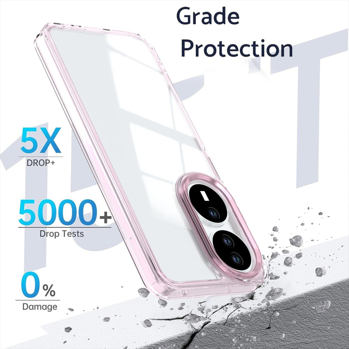 For Honor X7b / Play 50 Plus Shine High Transparency Acrylic Phone Case - Pink - EDA007376010D