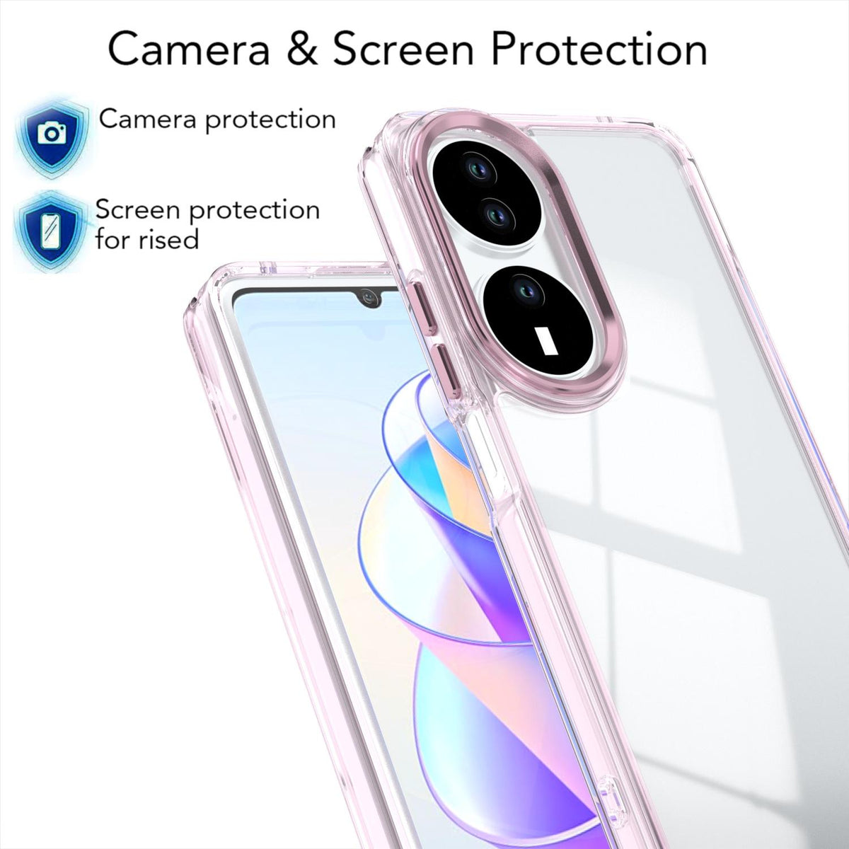 For Honor X7b / Play 50 Plus Shine High Transparency Acrylic Phone Case - Pink - EDA007376010D