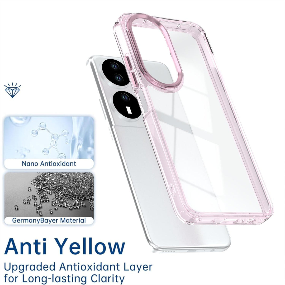 For Honor X7b / Play 50 Plus Shine High Transparency Acrylic Phone Case - Pink - EDA007376010D