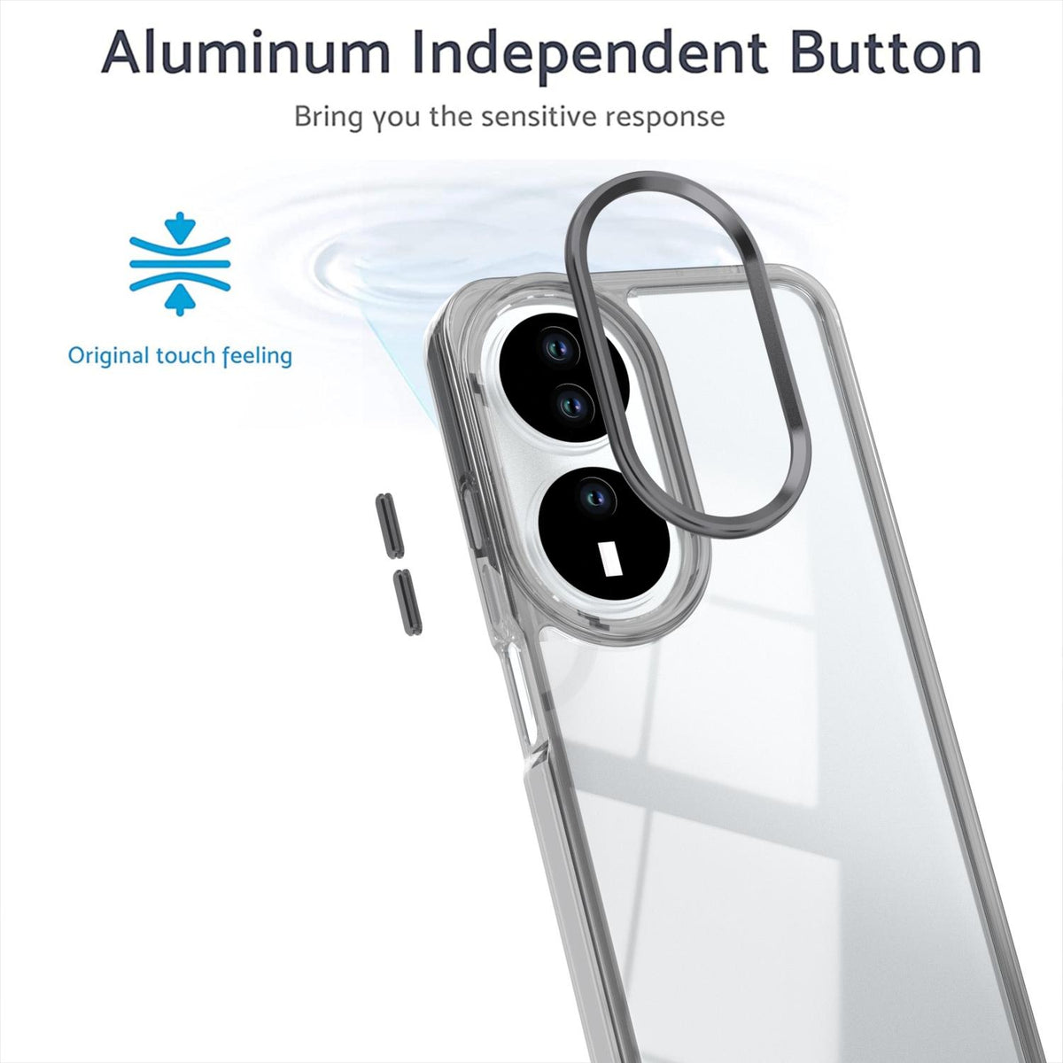For Honor X7b / Play 50 Plus Shine High Transparency Acrylic Phone Case - Black - EDA007376010E