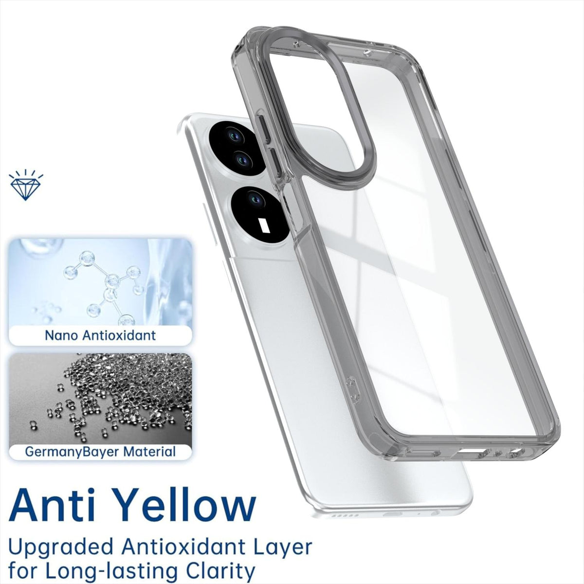 For Honor X7b / Play 50 Plus Shine High Transparency Acrylic Phone Case - Black - EDA007376010E