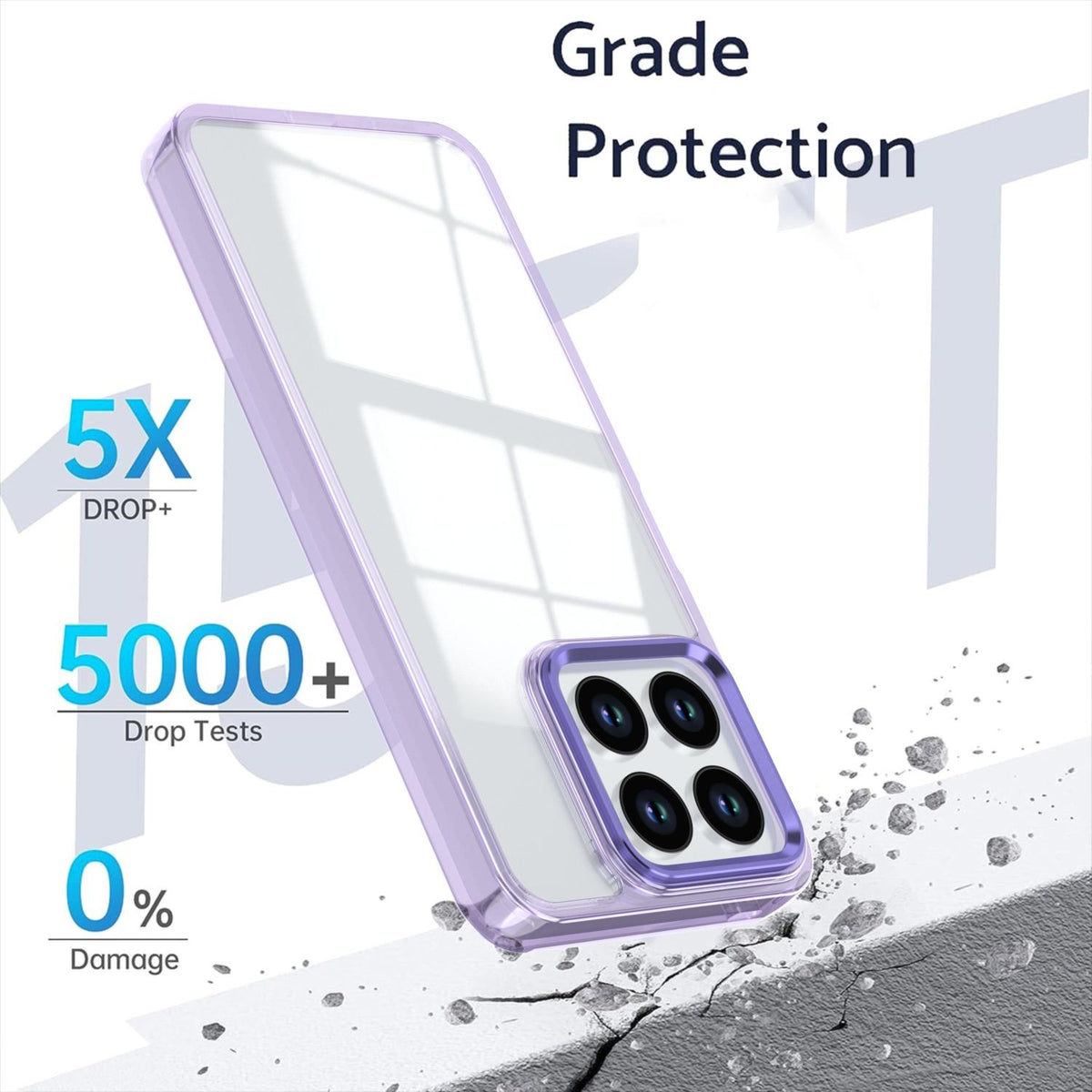 For Honor X8a 4G Shine High Transparency Acrylic Phone Case - Purple - EDA007376011A