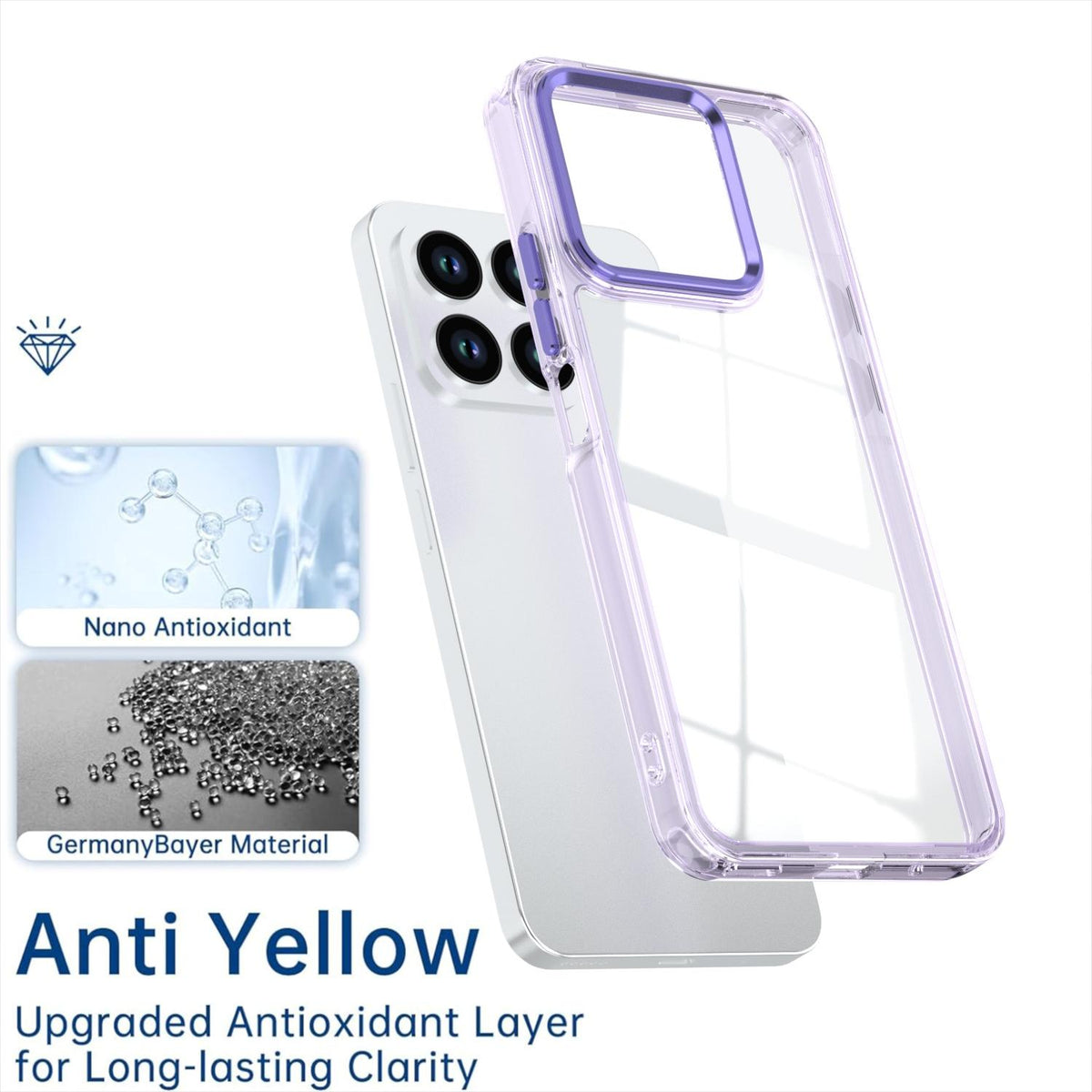 For Honor X8a 4G Shine High Transparency Acrylic Phone Case - Purple - EDA007376011A