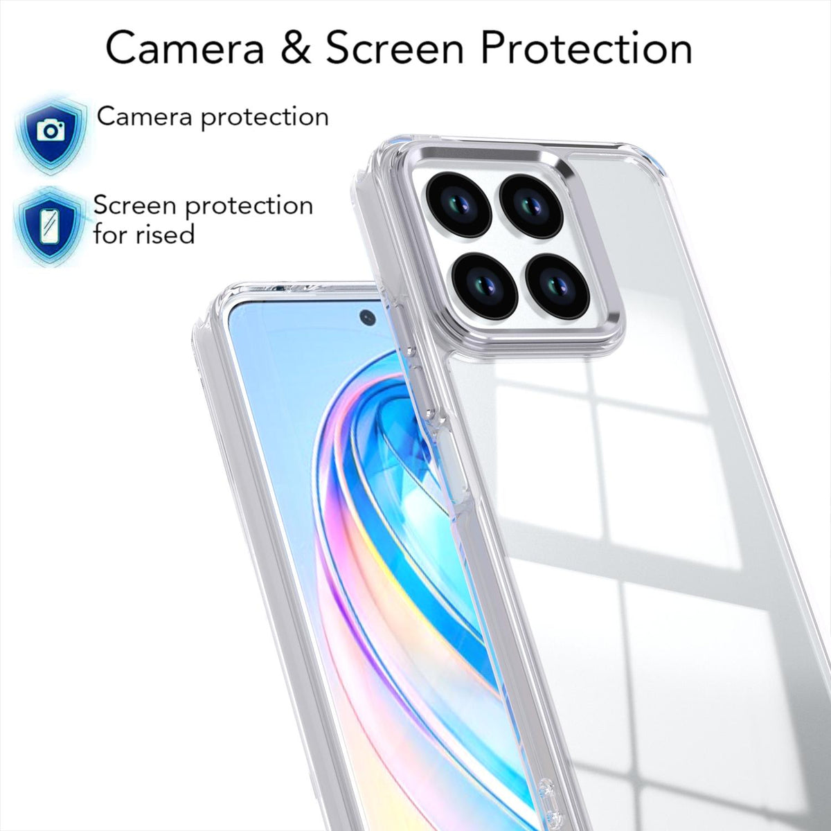 For Honor X8a 4G Shine High Transparency Acrylic Phone Case - White - EDA007376011B