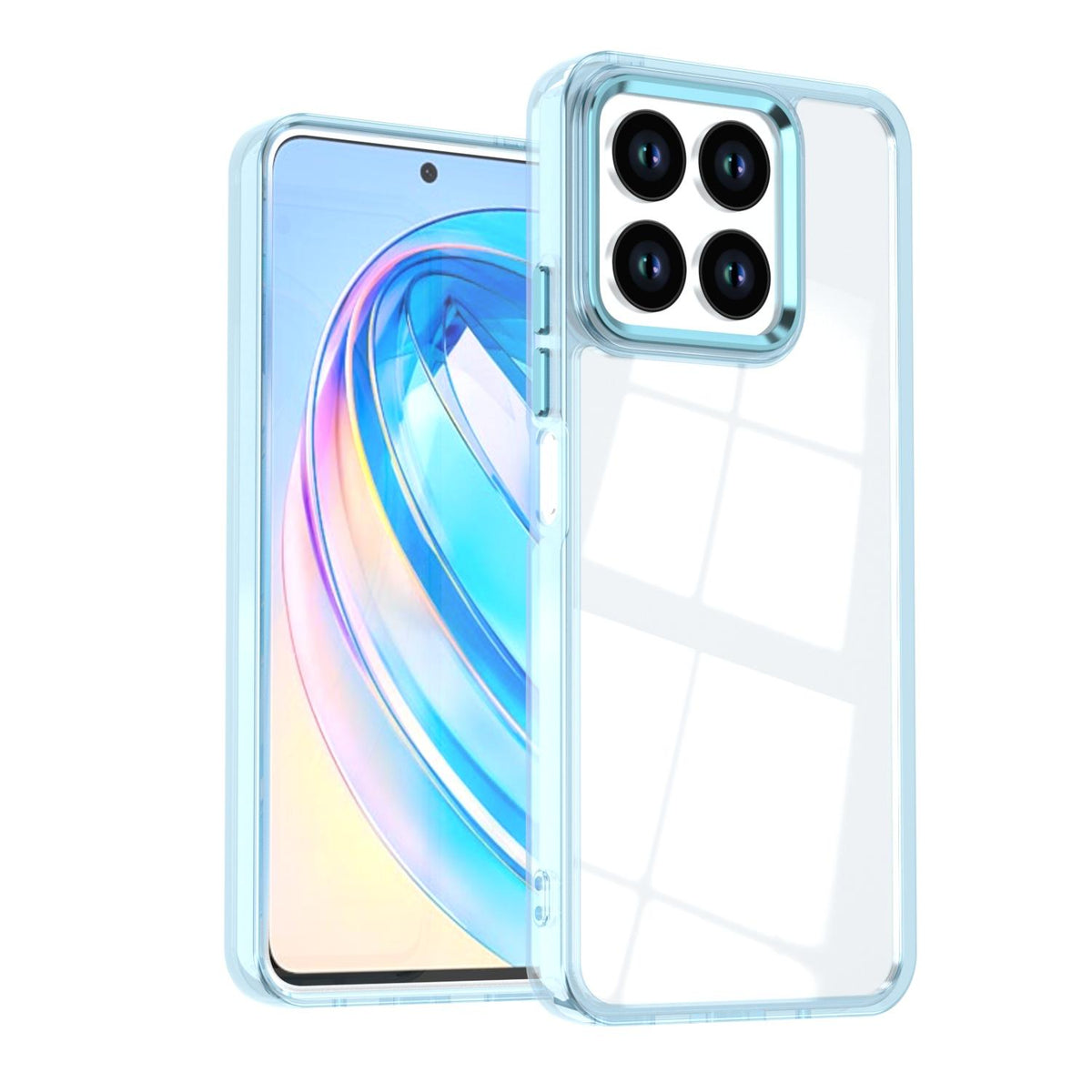 For Honor X8a 4G Shine High Transparency Acrylic Phone Case - Blue - EDA007376011C