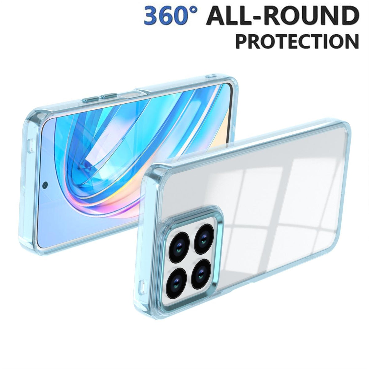 For Honor X8a 4G Shine High Transparency Acrylic Phone Case - Blue - EDA007376011C