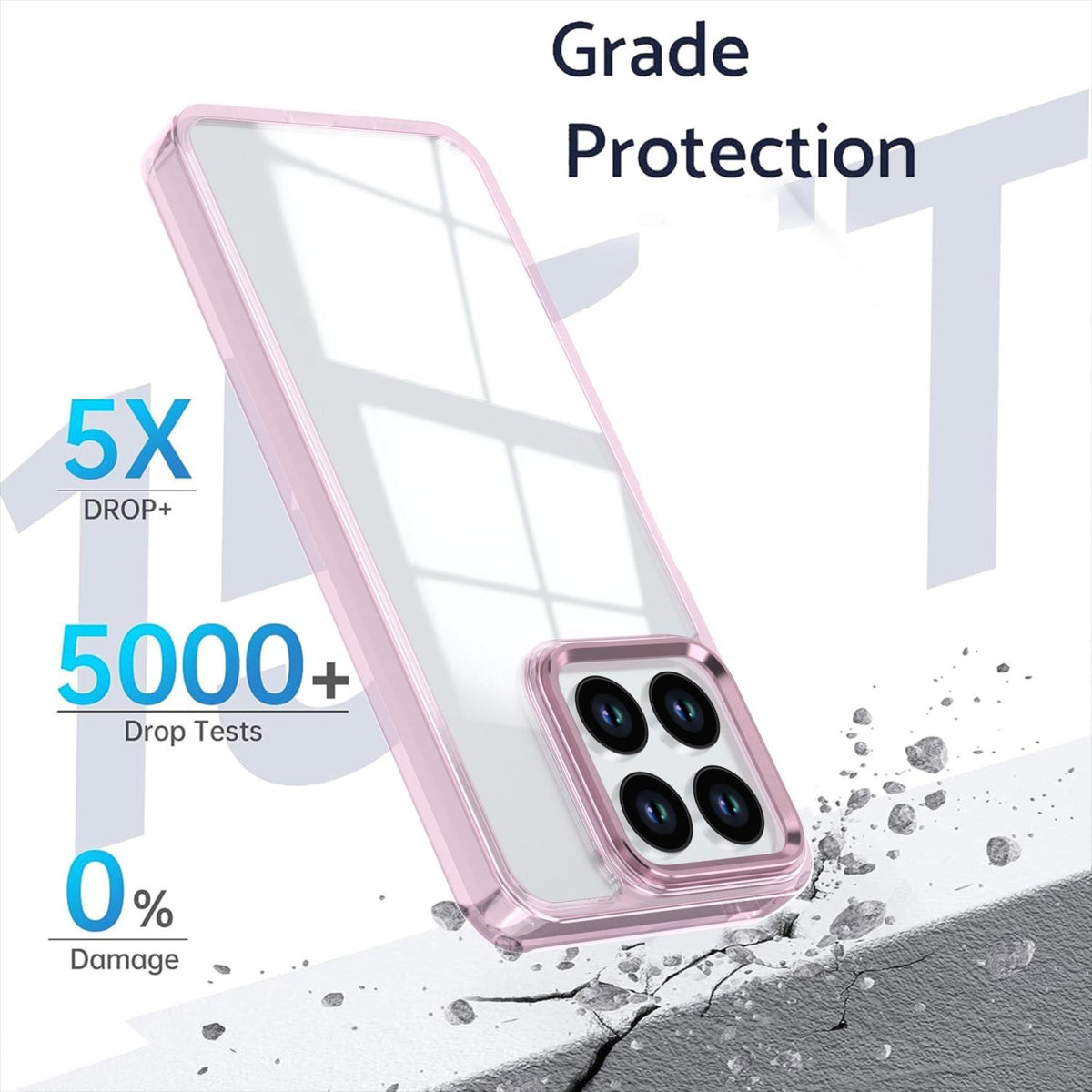 For Honor X8a 4G Shine High Transparency Acrylic Phone Case - Pink - EDA007376011D