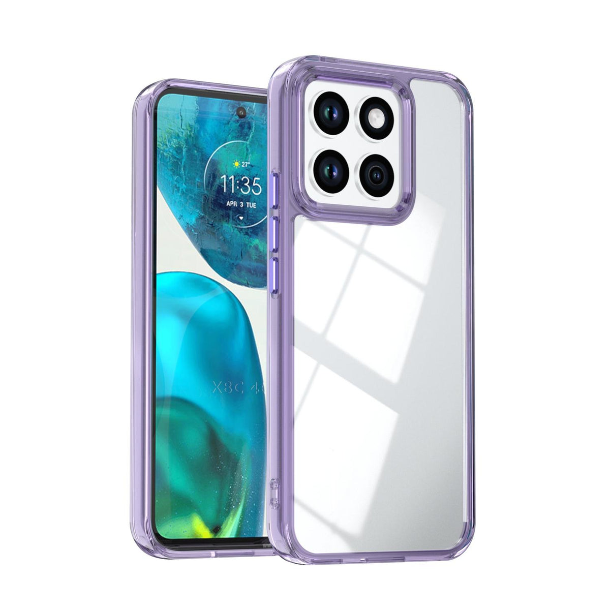 For Honor X8c 4G Shine High Transparency Acrylic Phone Case - Purple - EDA007376012A