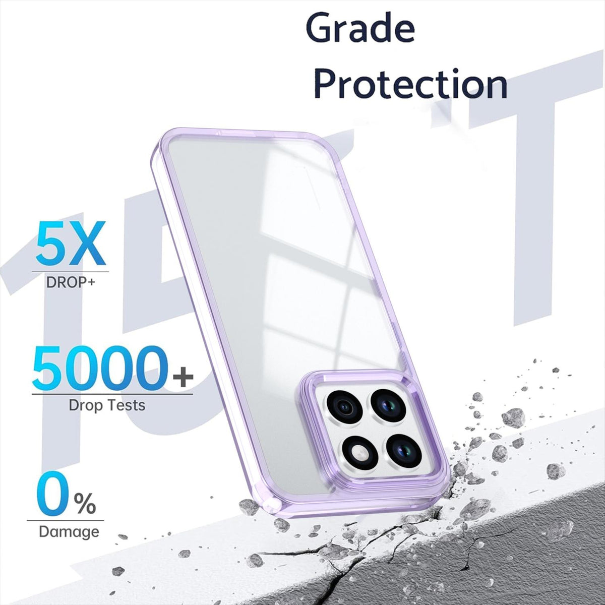 For Honor X8c 4G Shine High Transparency Acrylic Phone Case - Purple - EDA007376012A