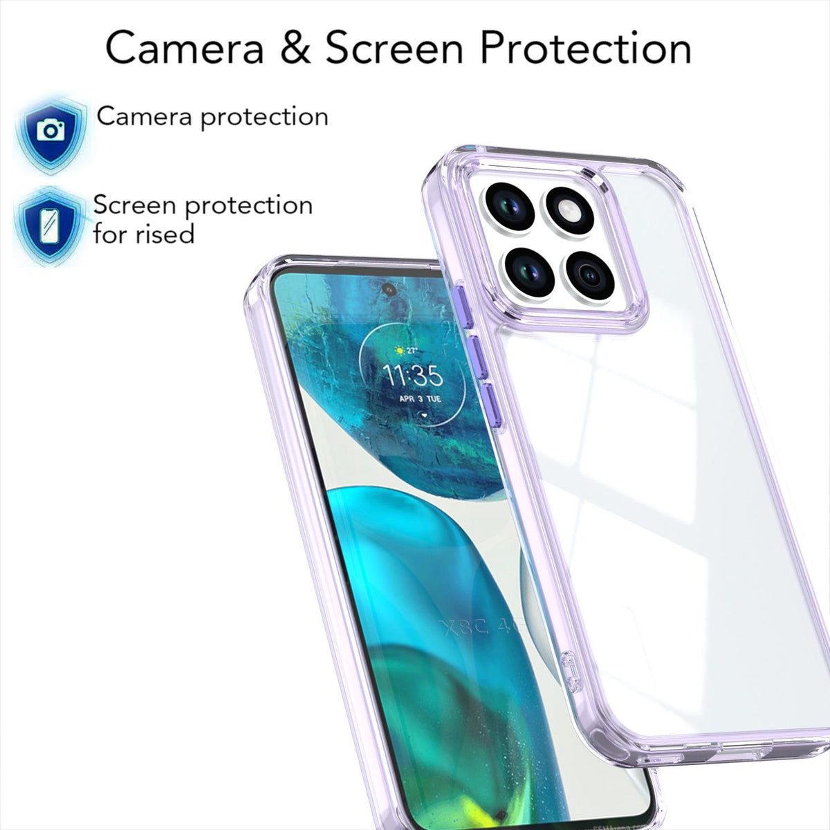 For Honor X8c 4G Shine High Transparency Acrylic Phone Case - Purple - EDA007376012A