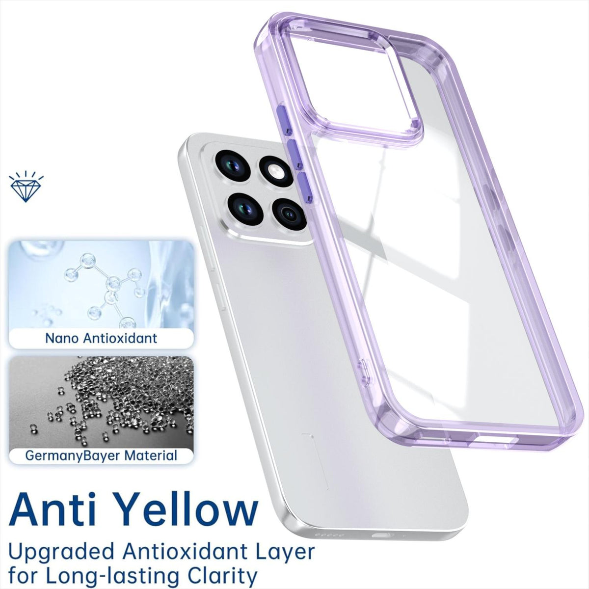 For Honor X8c 4G Shine High Transparency Acrylic Phone Case - Purple - EDA007376012A