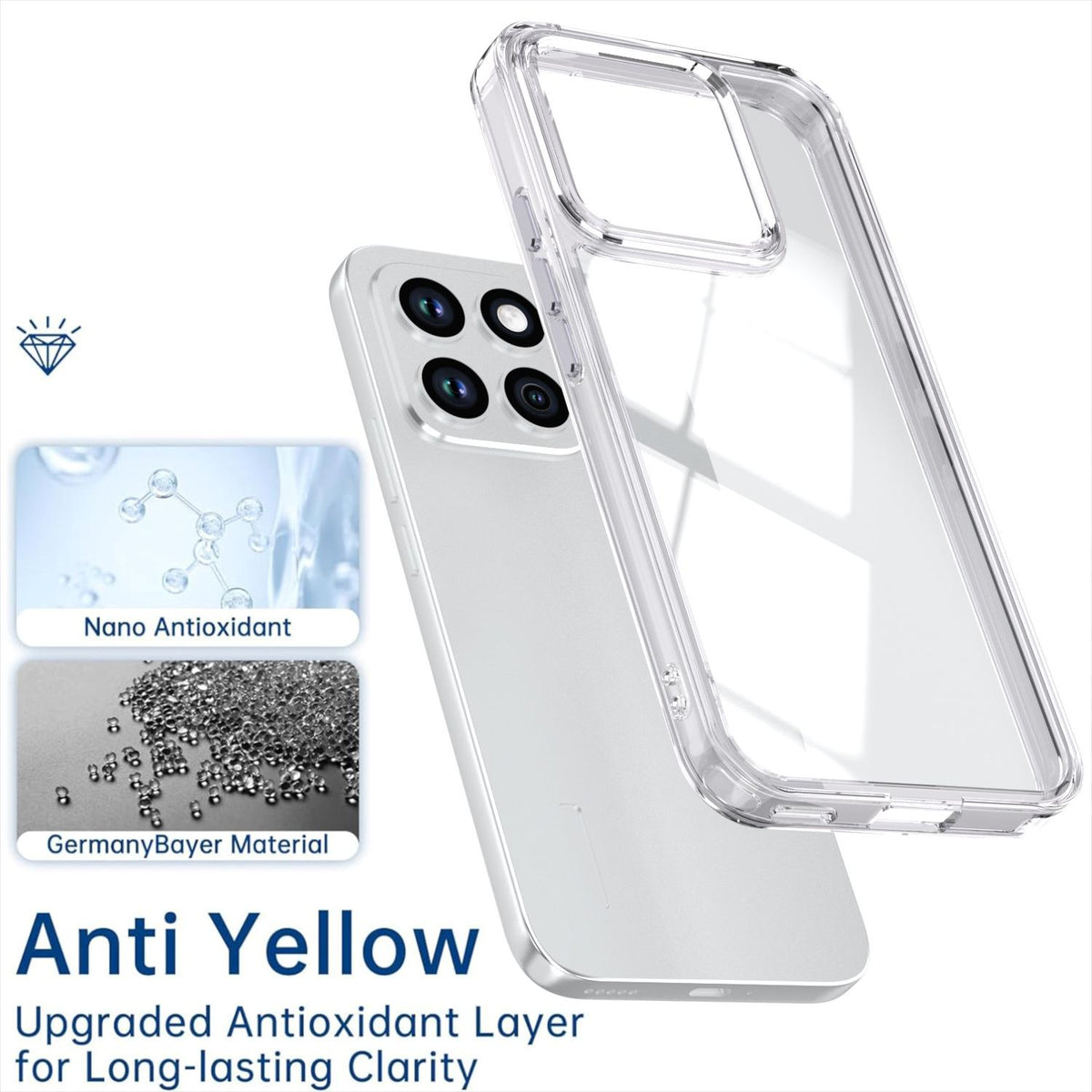 For Honor X8c 4G Shine High Transparency Acrylic Phone Case - White - EDA007376012B