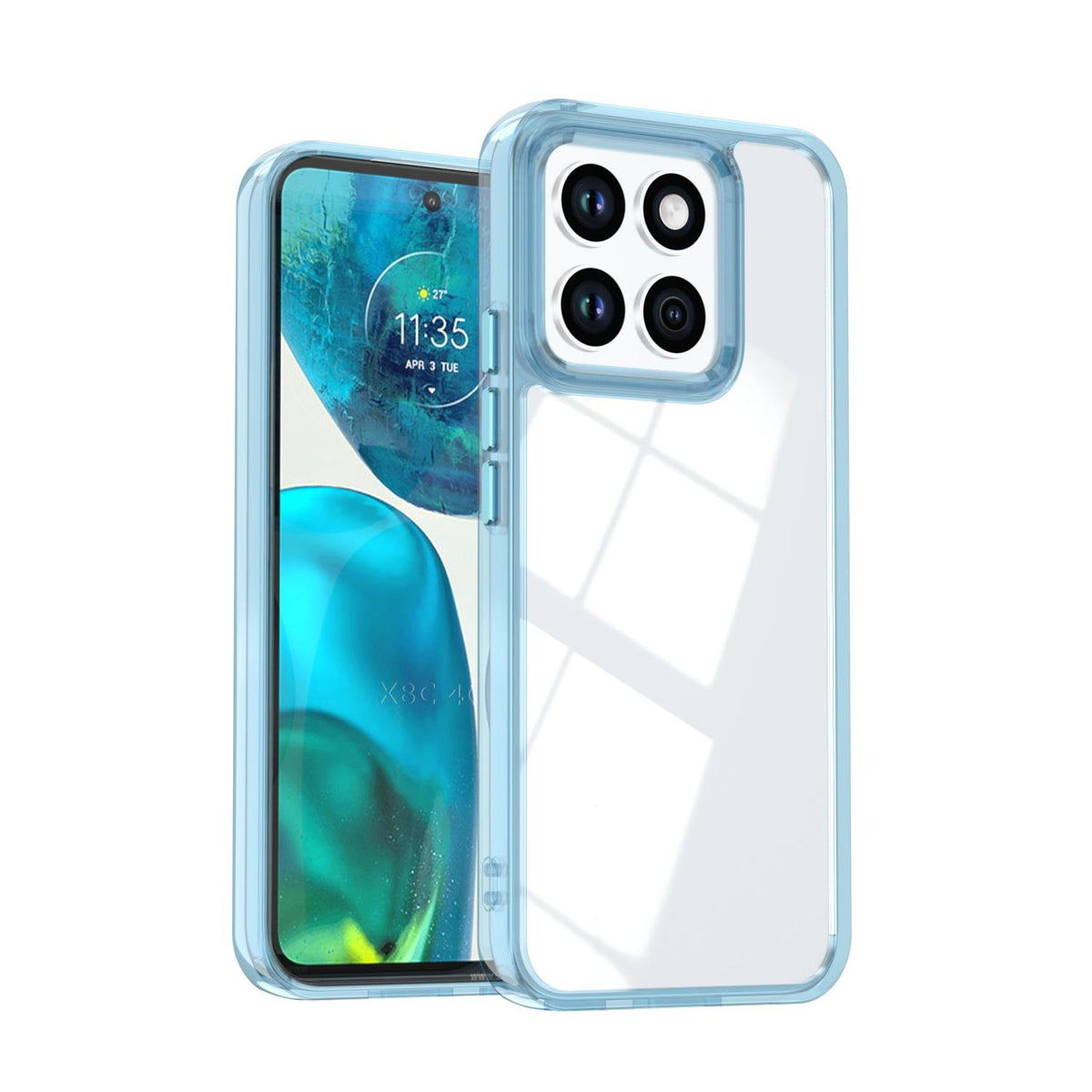 For Honor X8c 4G Shine High Transparency Acrylic Phone Case - Blue - EDA007376012C