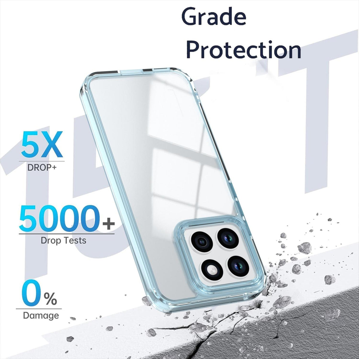 For Honor X8c 4G Shine High Transparency Acrylic Phone Case - Blue - EDA007376012C