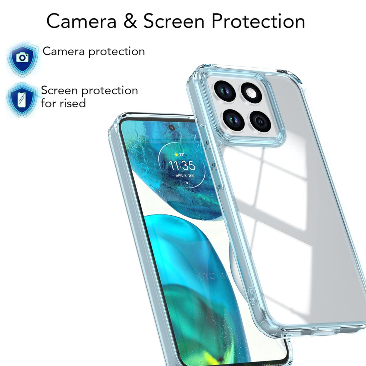 For Honor X8c 4G Shine High Transparency Acrylic Phone Case - Blue - EDA007376012C