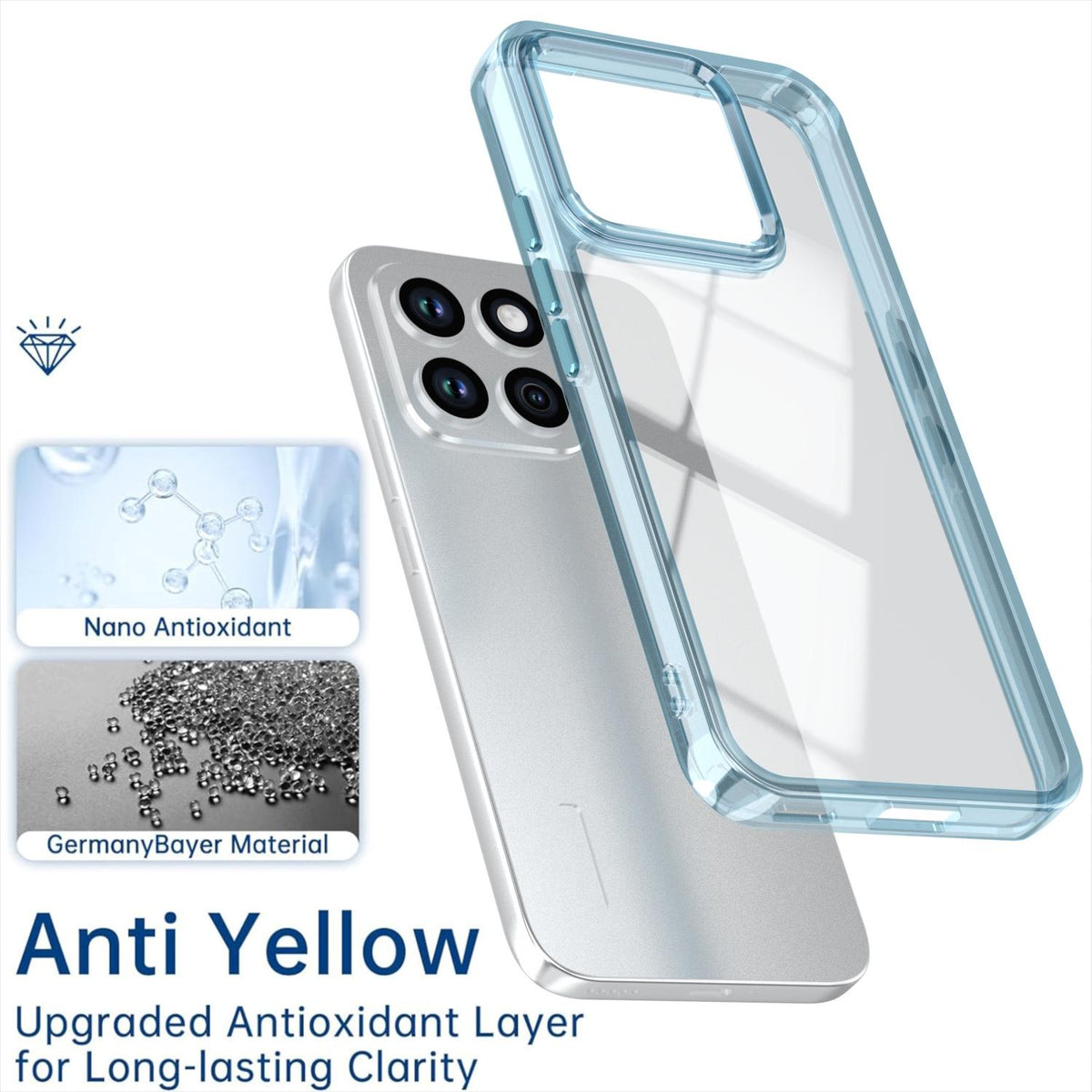 For Honor X8c 4G Shine High Transparency Acrylic Phone Case - Blue - EDA007376012C
