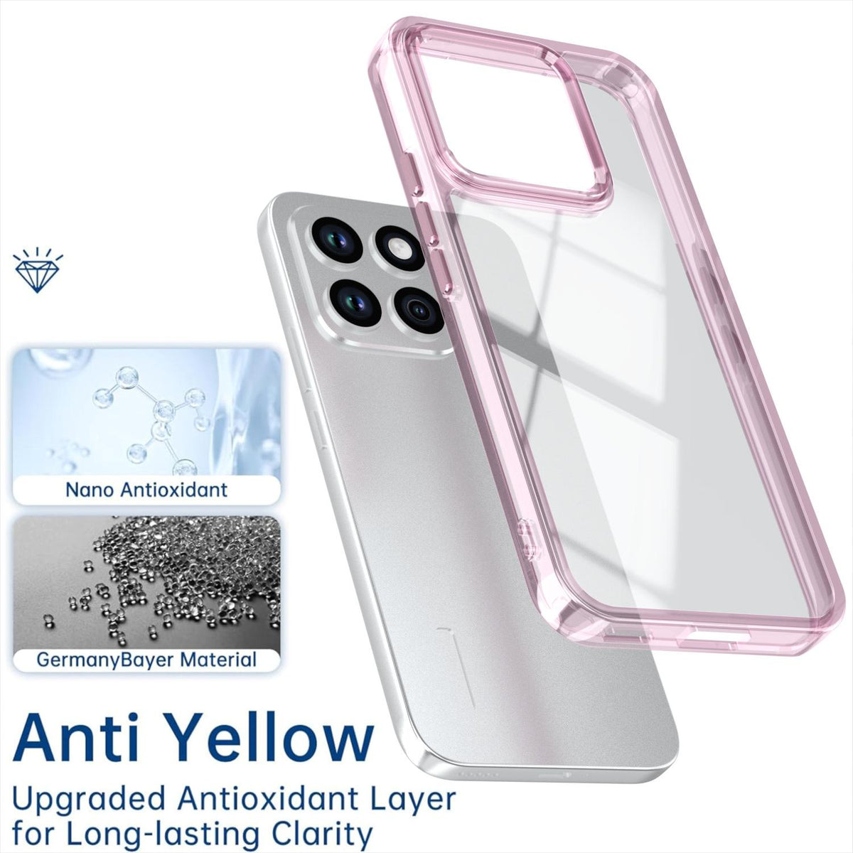 For Honor X8c 4G Shine High Transparency Acrylic Phone Case - Pink - EDA007376012D