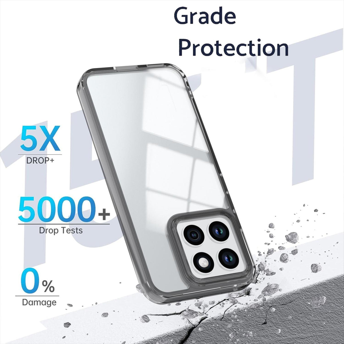 For Honor X8c 4G Shine High Transparency Acrylic Phone Case - Black - EDA007376012E