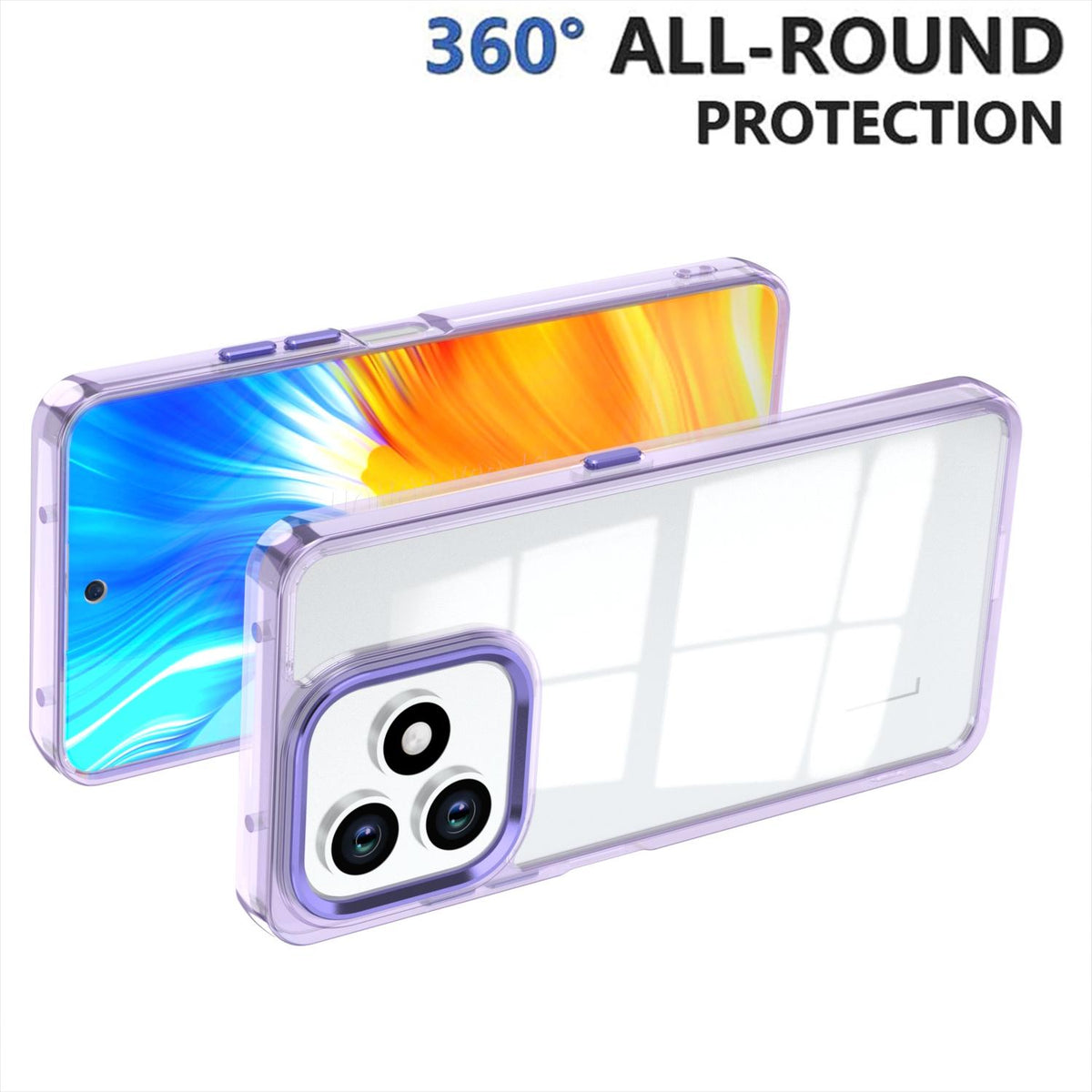 For Honor X8d 4G Shine High Transparency Acrylic Phone Case - Purple - EDA007376013A