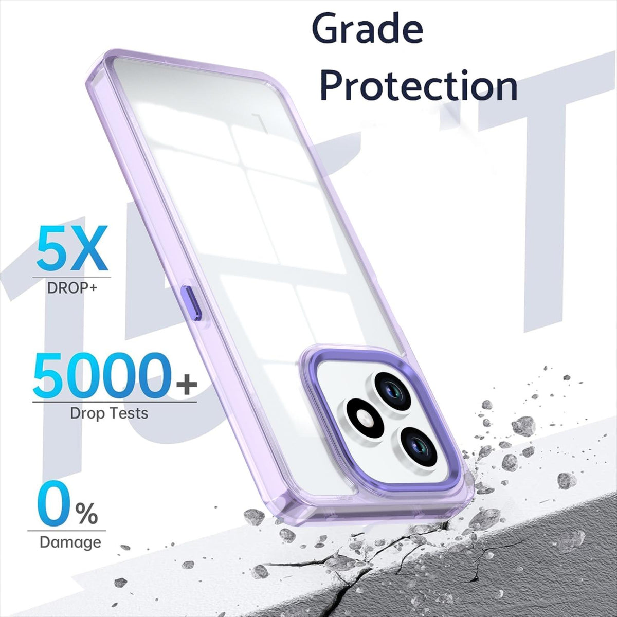 For Honor X8d 4G Shine High Transparency Acrylic Phone Case - Purple - EDA007376013A