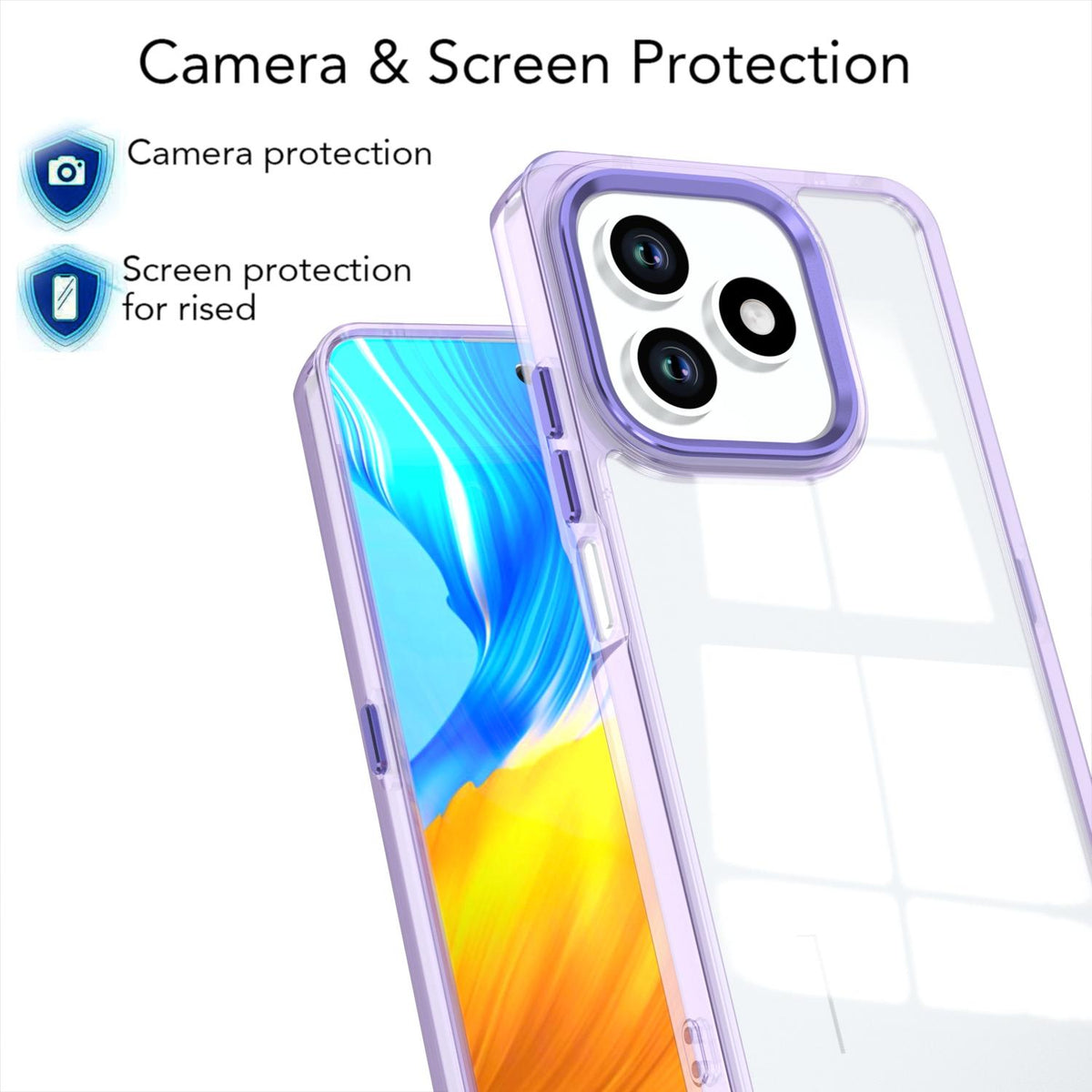 For Honor X8d 4G Shine High Transparency Acrylic Phone Case - Purple - EDA007376013A