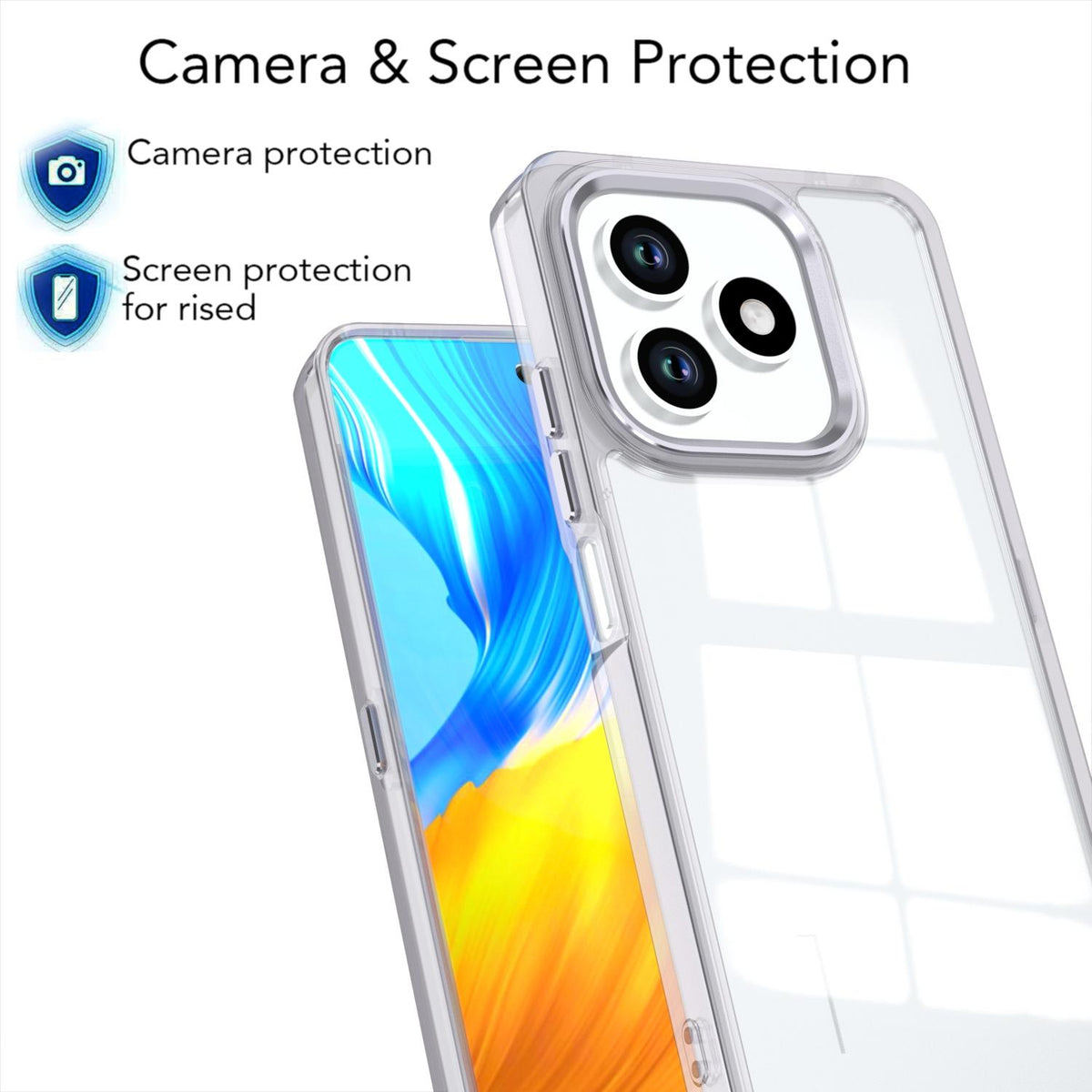 For Honor X8d 4G Shine High Transparency Acrylic Phone Case - White - EDA007376013B
