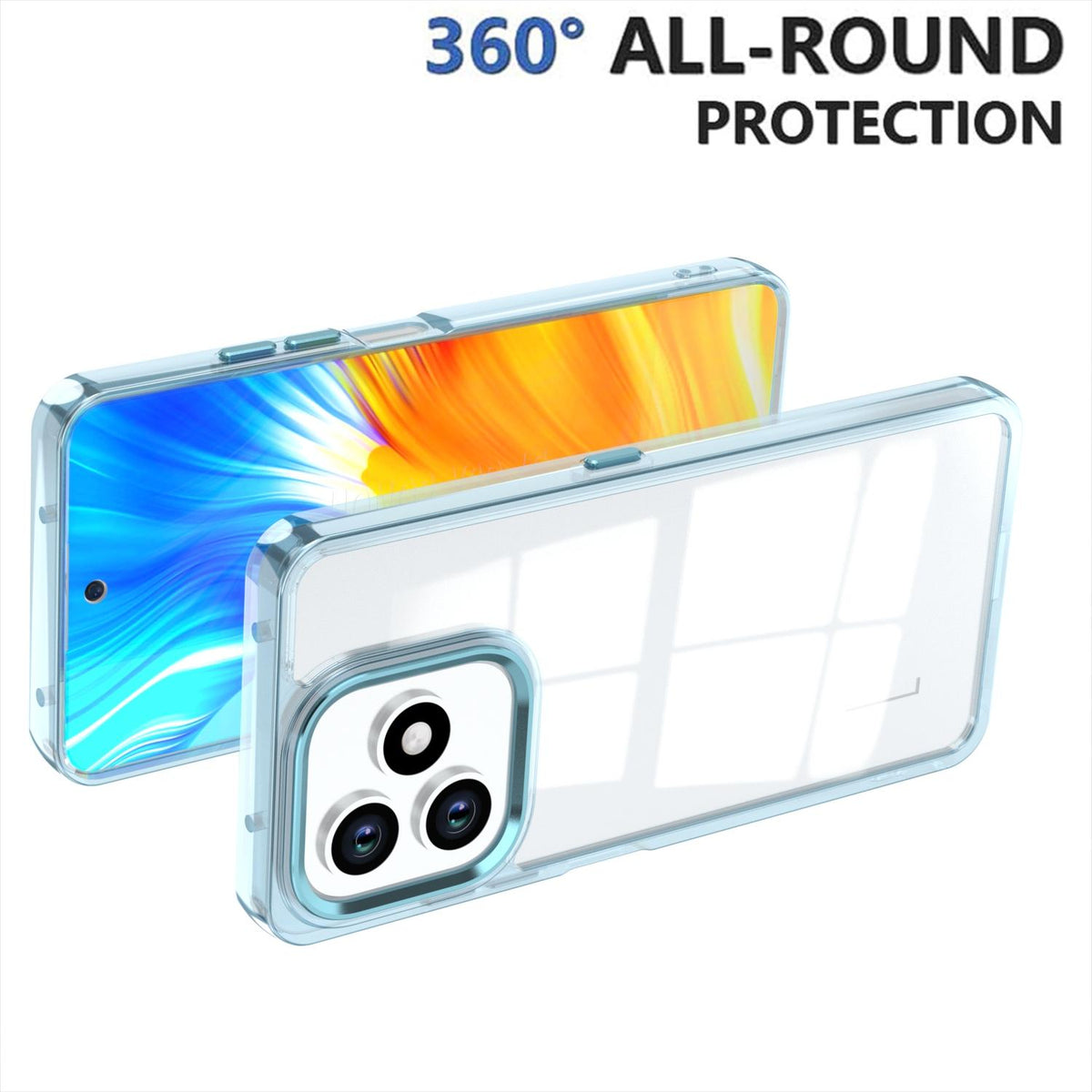 For Honor X8d 4G Shine High Transparency Acrylic Phone Case - Blue - EDA007376013C