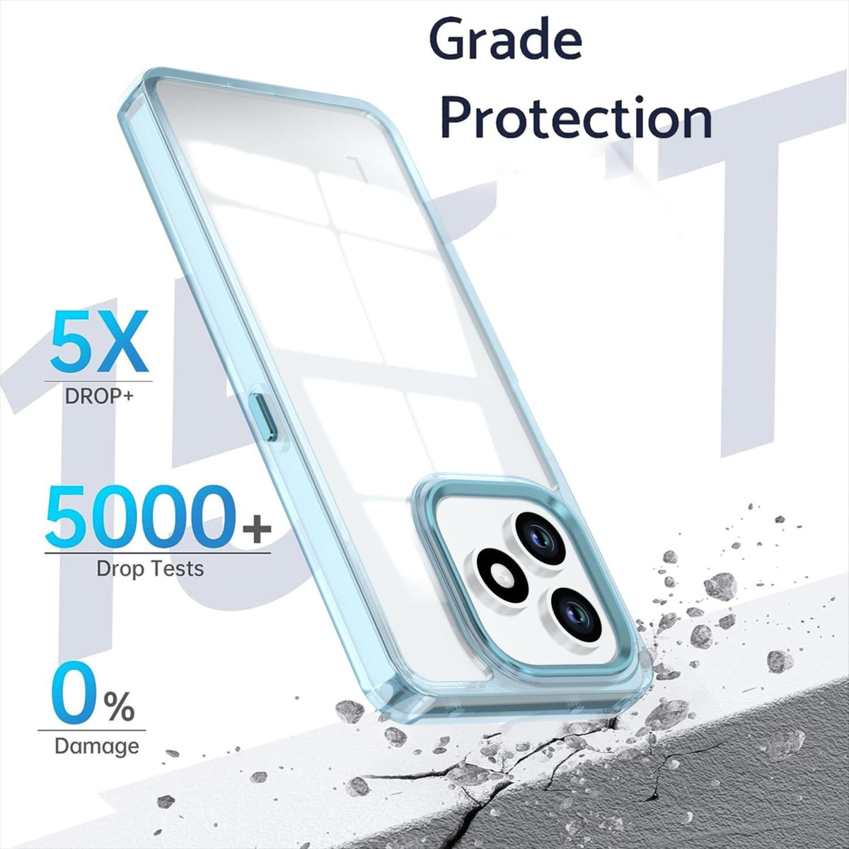 For Honor X8d 4G Shine High Transparency Acrylic Phone Case - Blue - EDA007376013C