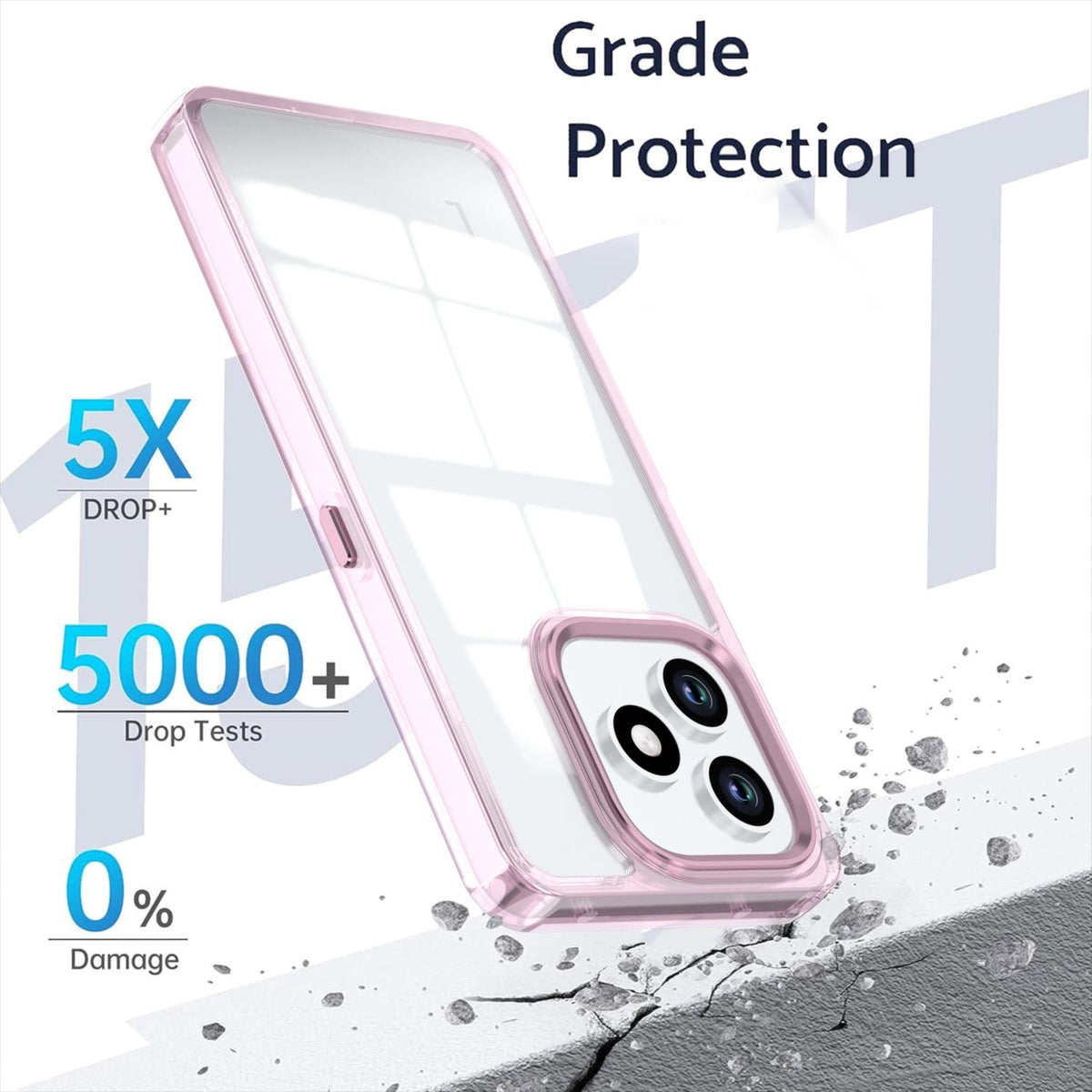 For Honor X8d 4G Shine High Transparency Acrylic Phone Case - Pink - EDA007376013D