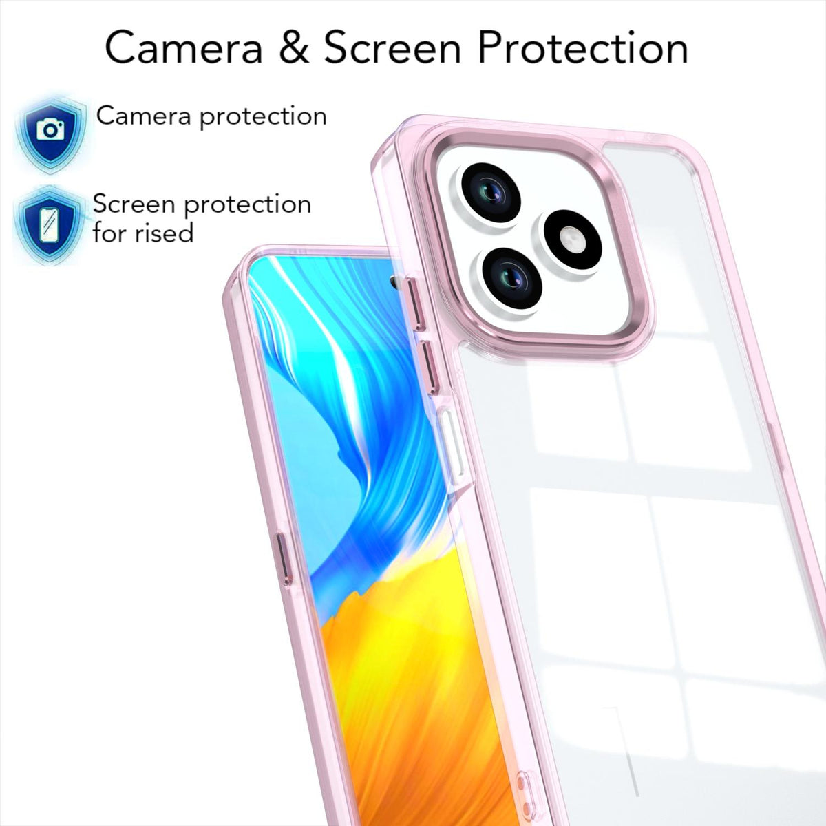 For Honor X8d 4G Shine High Transparency Acrylic Phone Case - Pink - EDA007376013D